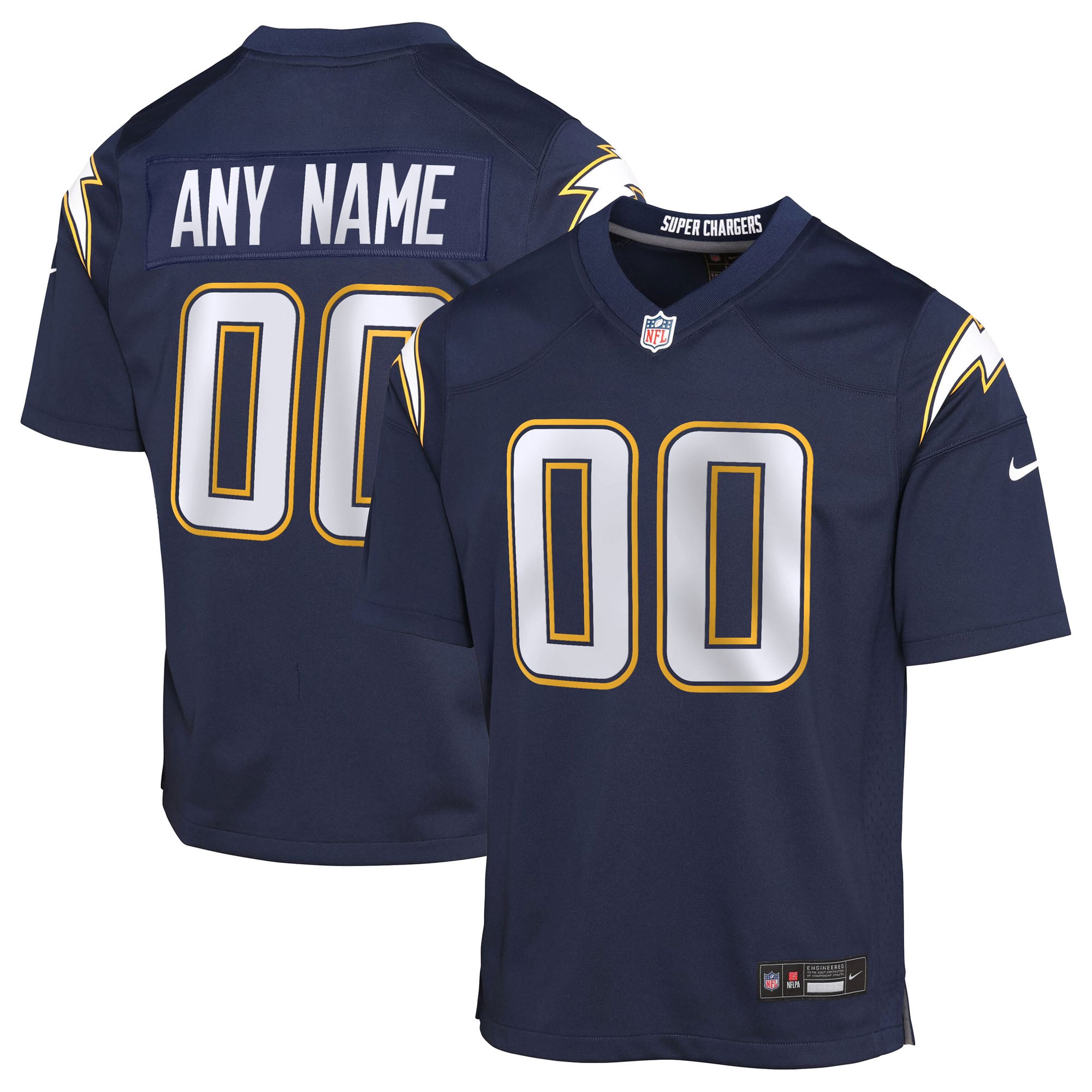 Los Angeles Chargers Alternate Jersey Navy NFL Football Fan Wear Custom Number