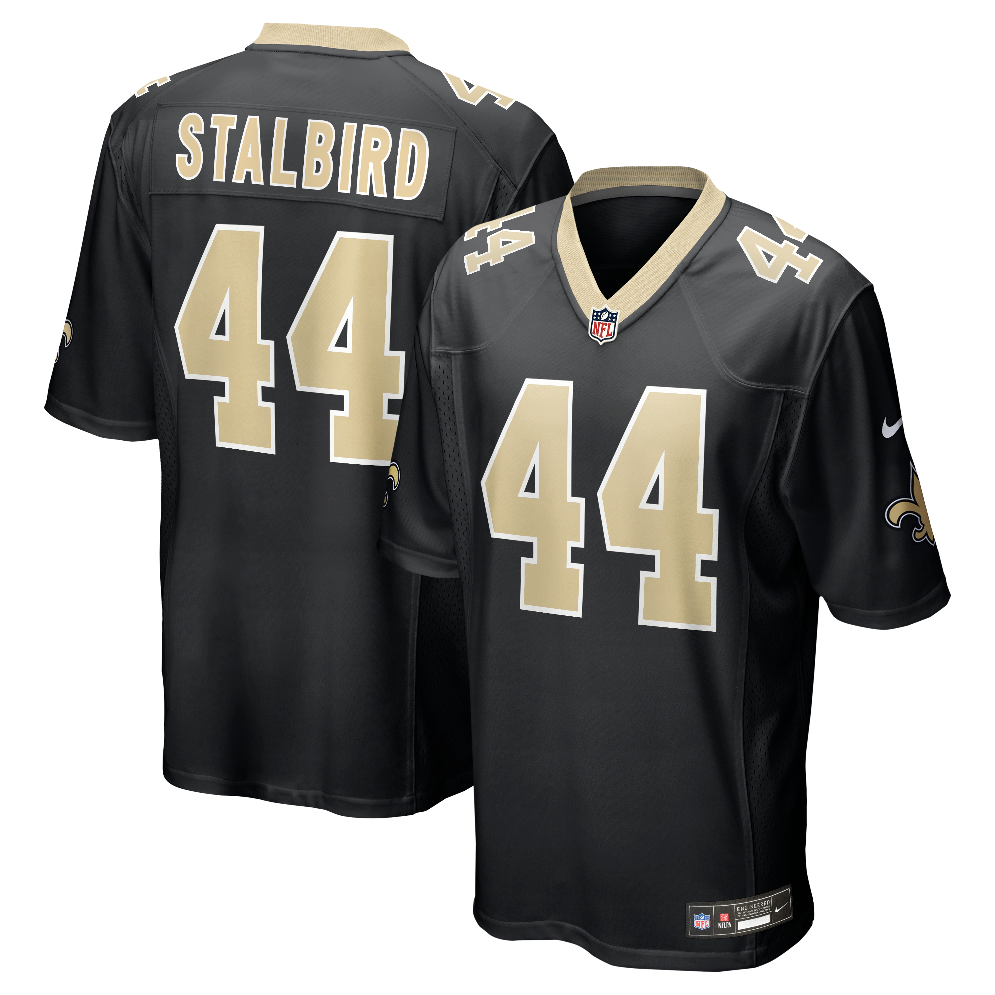 Isaiah Stalbird New Orleans Saints Game Jersey Black NFL Football Fan Wear