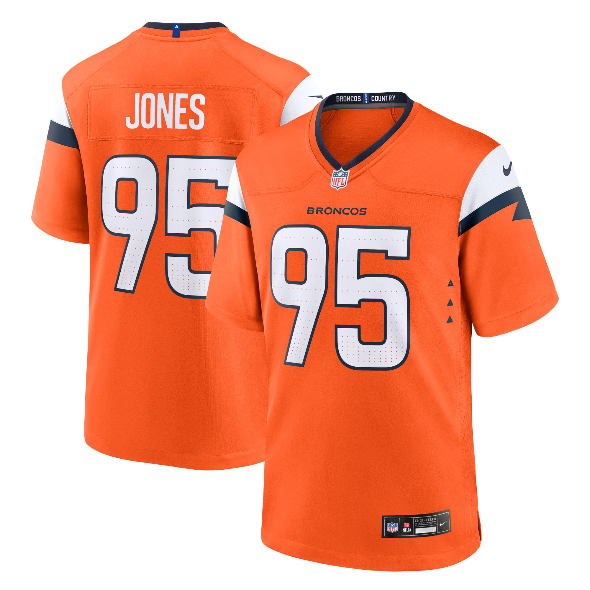 Sai'vion Jones Denver Broncos Game Jersey Orange NFL Football Fan Wear