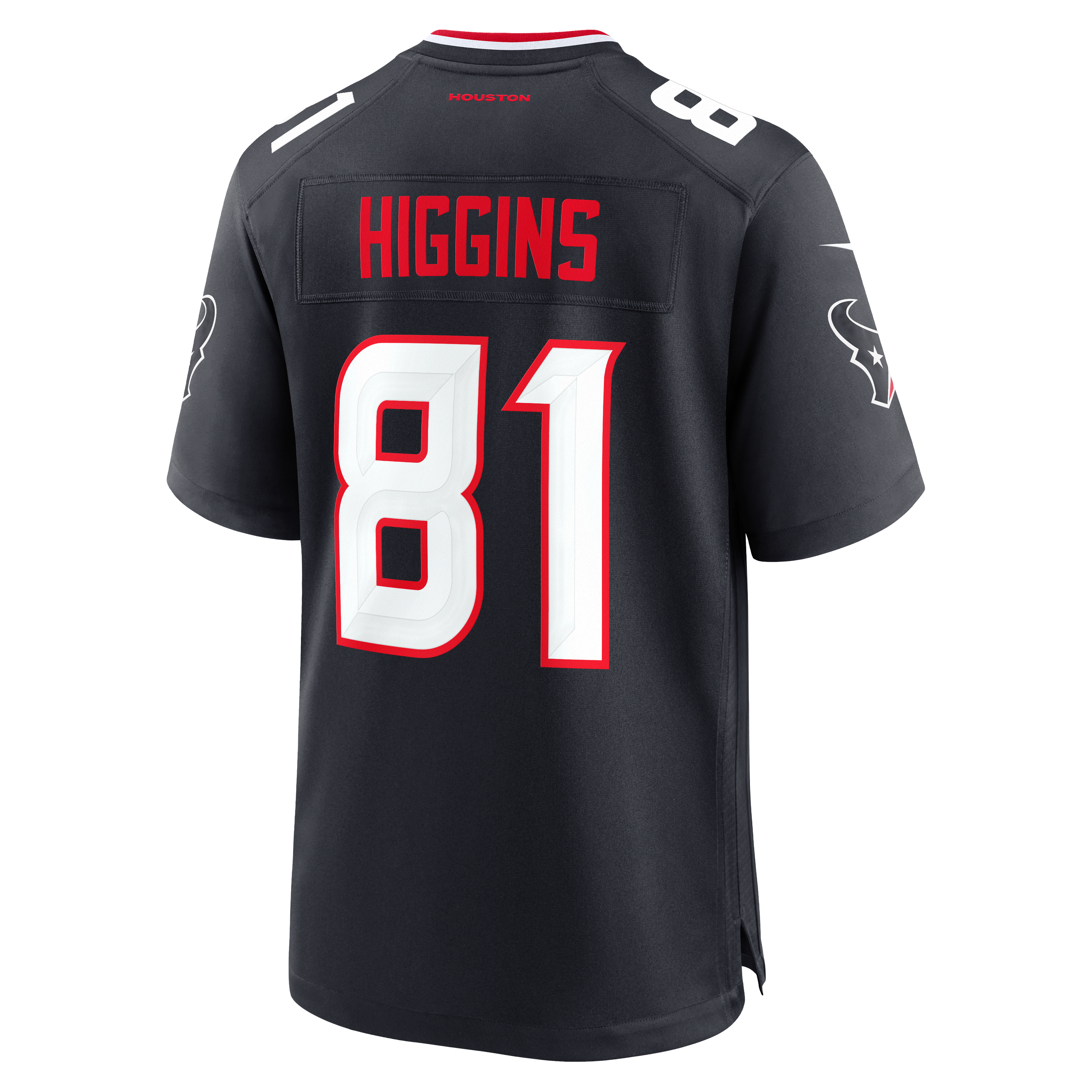 Jayden Higgins Houston Texans Game Jersey Navy NFL Football Fan Wear