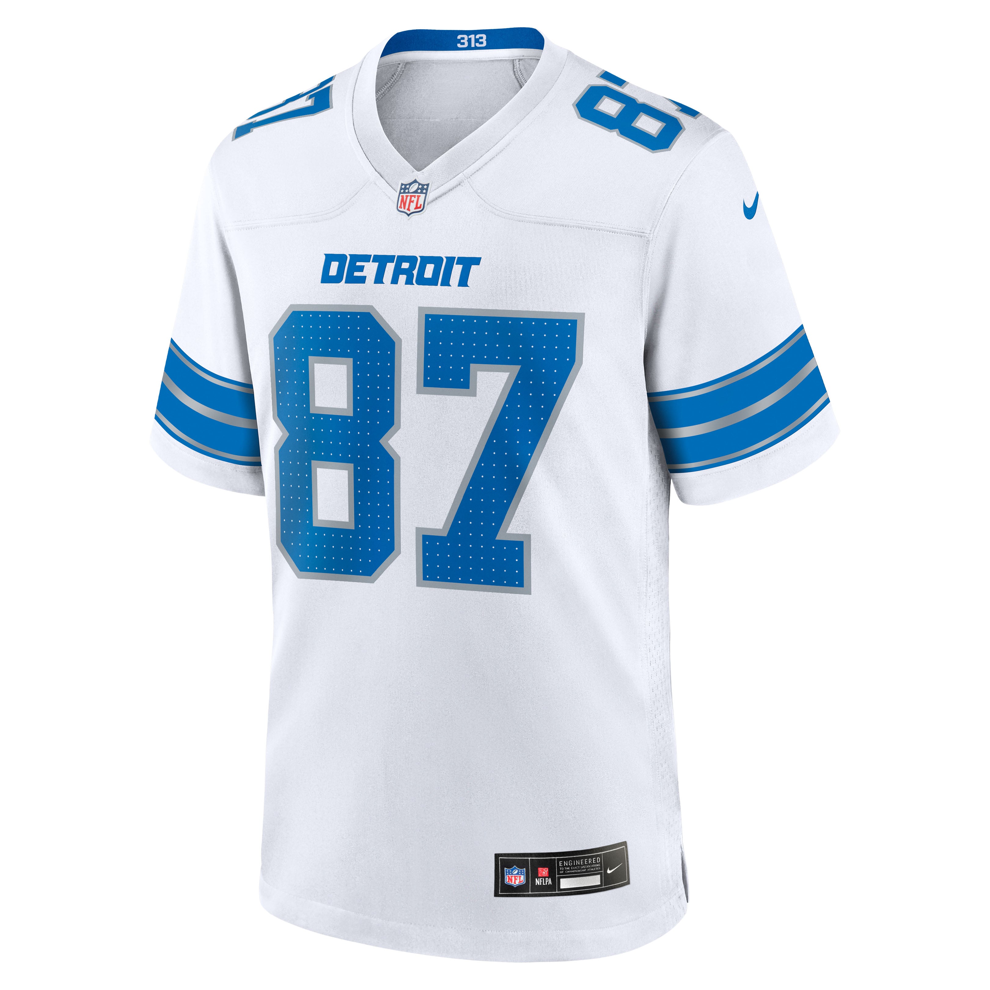 Sam LaPorta Detroit Lions Game Jersey White NFL Football Fan Wear Sam LaPorta