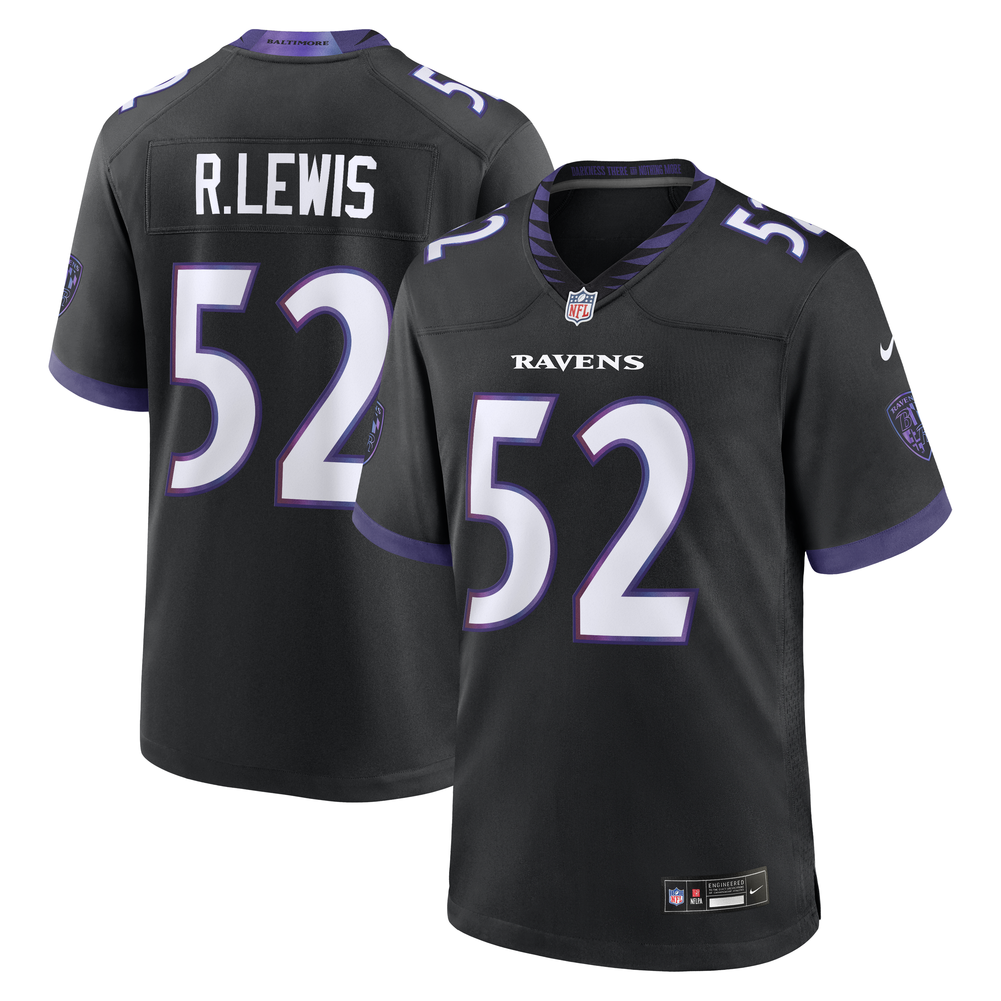Ray Lewis Retired Baltimore Ravens Game Jersey Black NFL Football Fan Wear