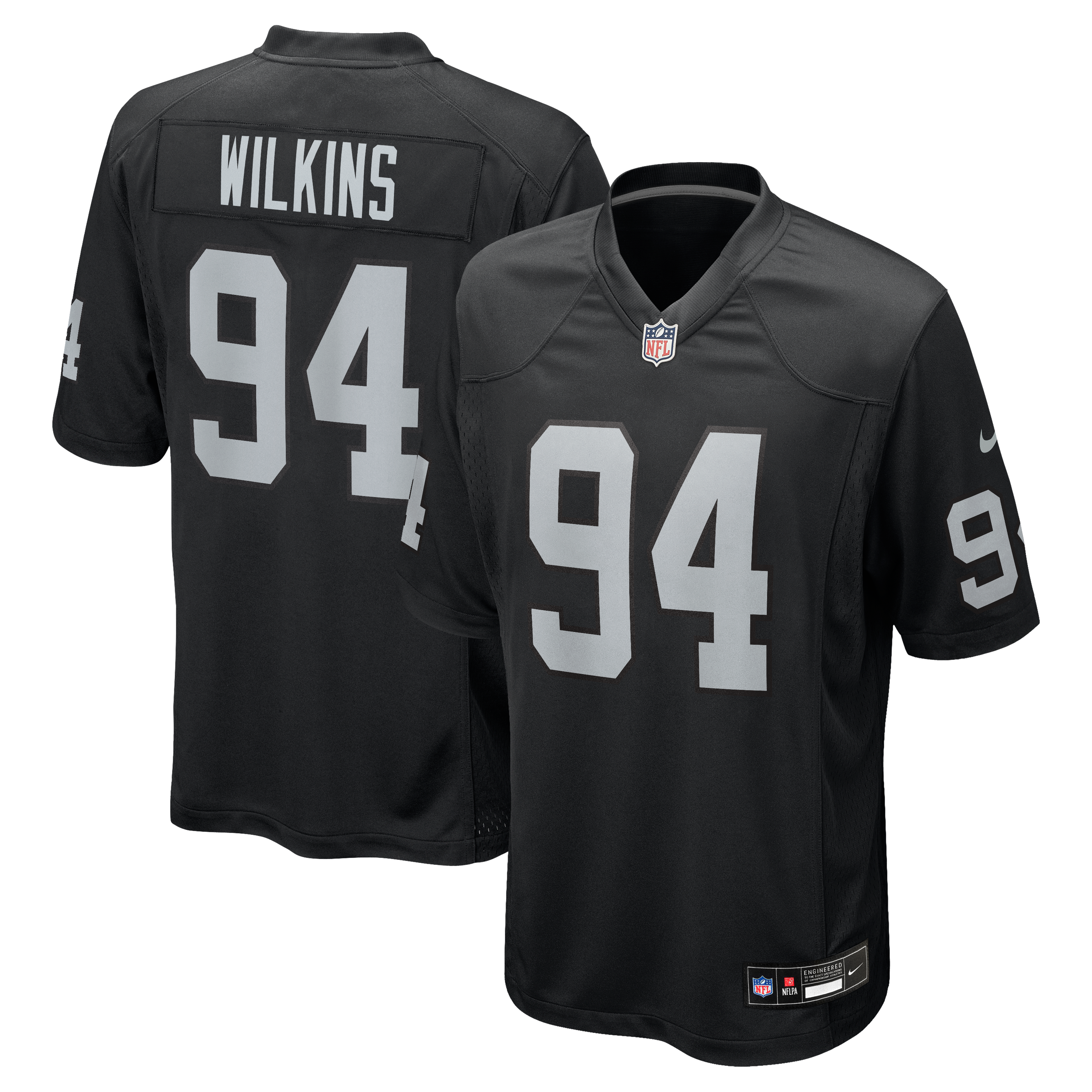 Christian Wilkins Las Vegas Raiders Game Jersey Black NFL Football Fan Wear Christian Wilkins