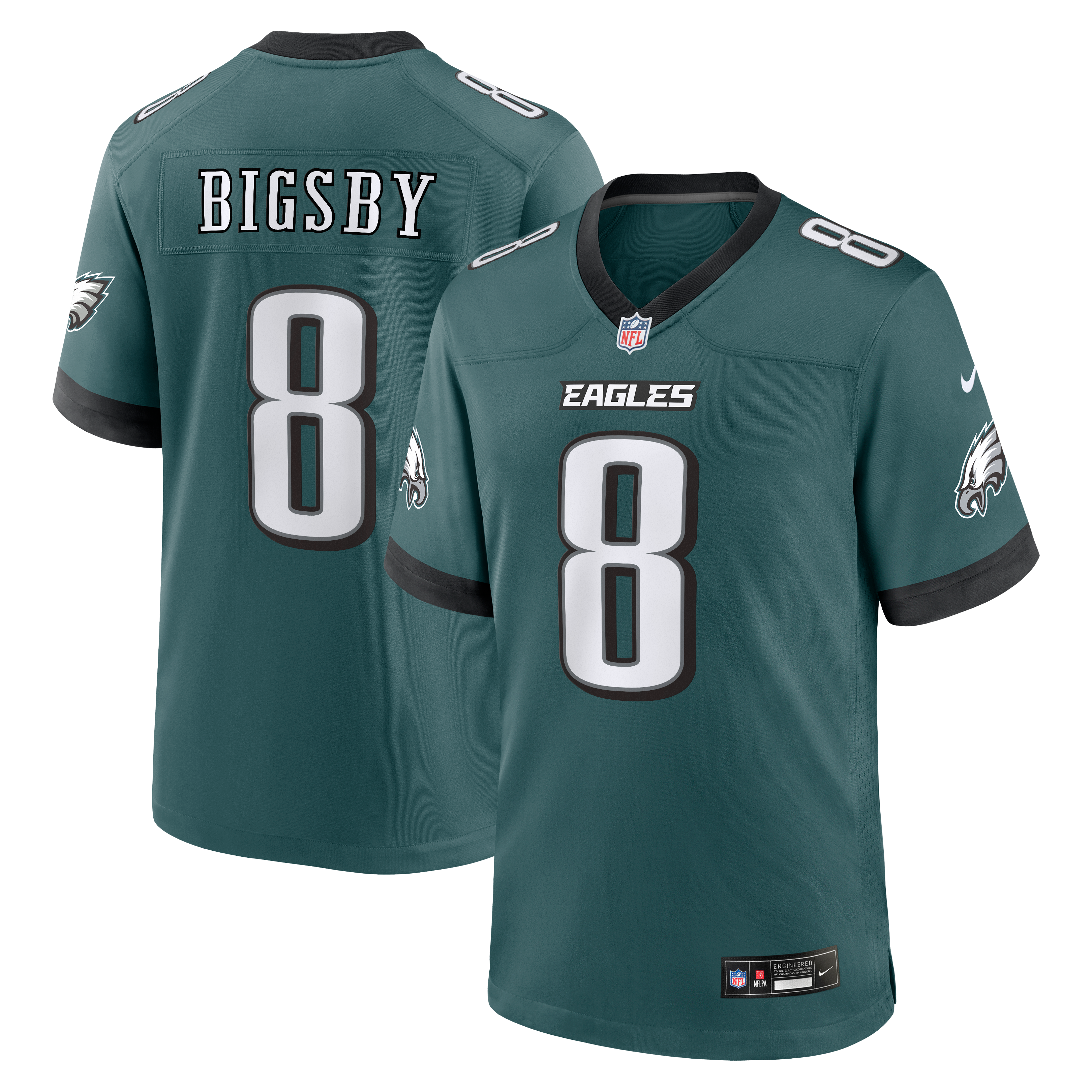 Bigsby Philadelphia Eagles Game Jersey Midnight NFL Football Fan Wear Bigsby