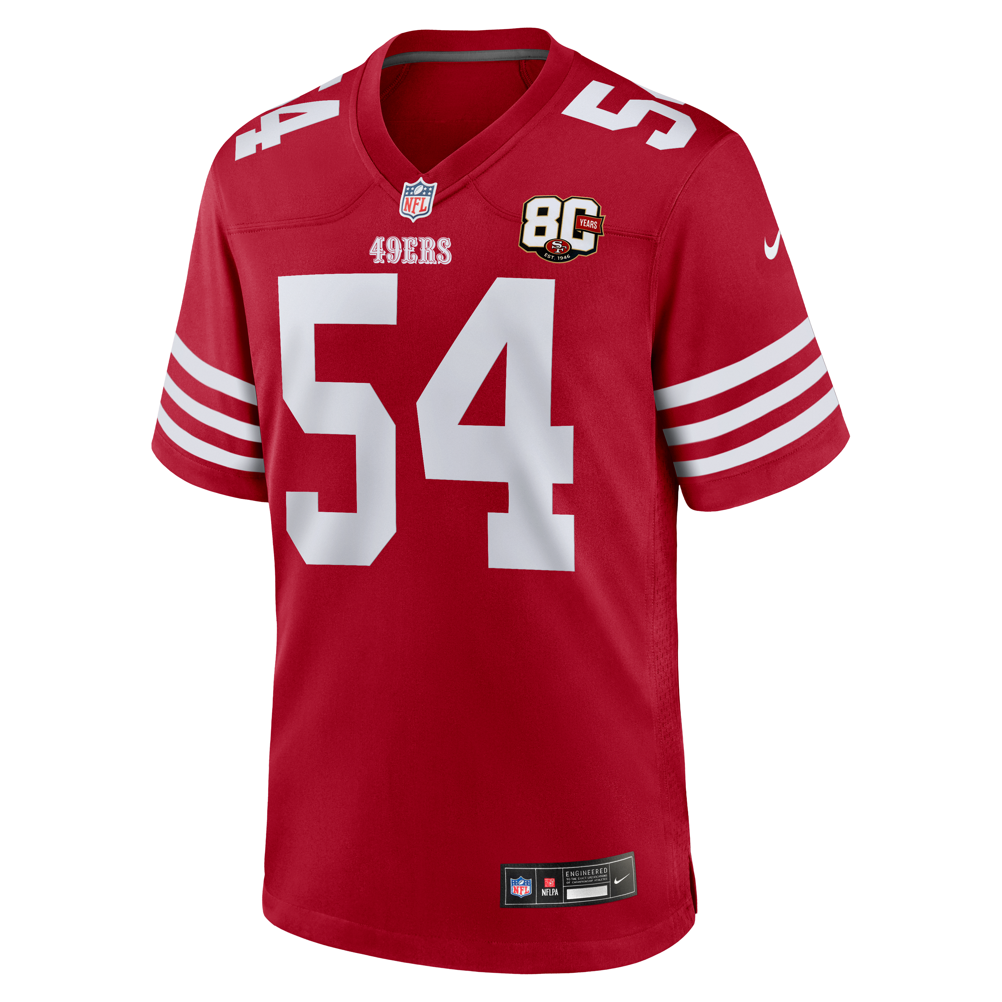 Fred Warner San Francisco 49ers Game Jersey Scarlet NFL Football Fan Wear