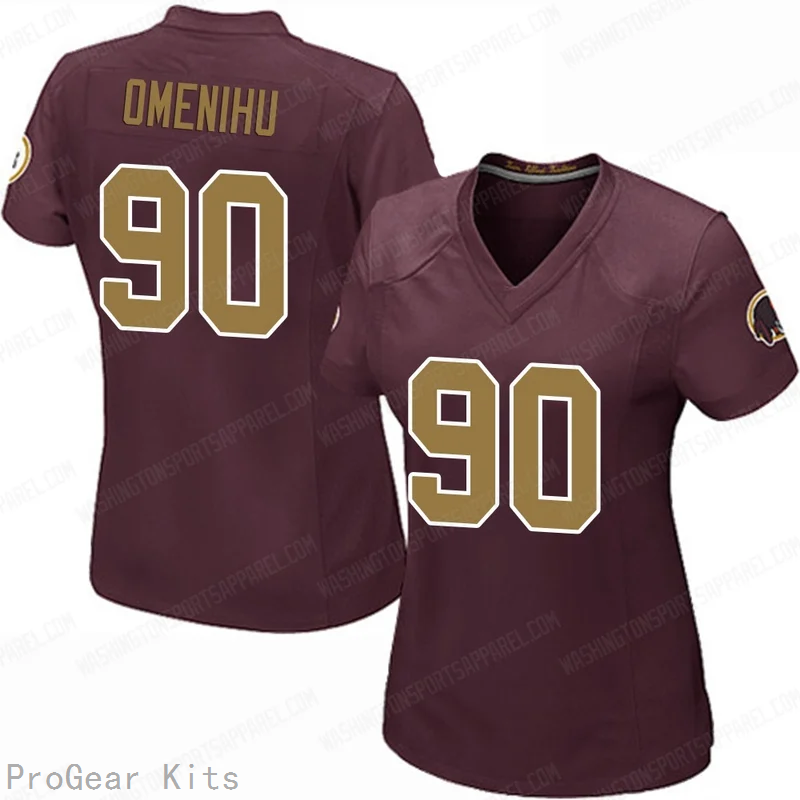 Charles Omenihu Washington Commanders Game Jersey No.90 Burgundy NFL Football Fan Wear Charles Omenihu
