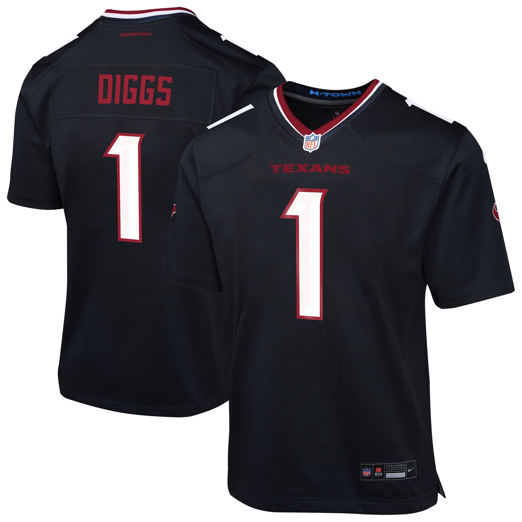 Stefon Diggs Houston Texans Game Jersey Navy NFL Football Fan Wear Stefon Diggs