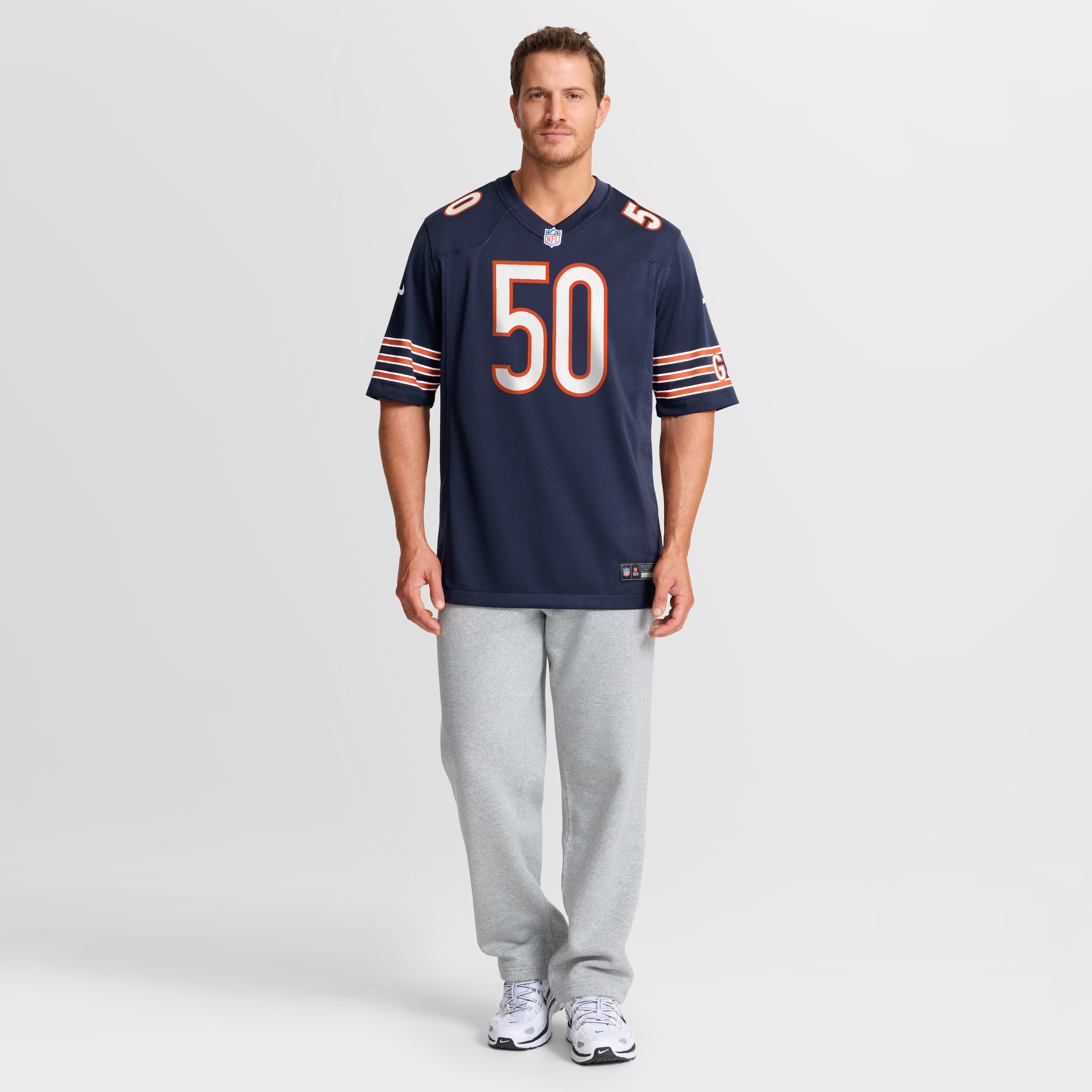Grady Jarrett Chicago Bears Game Jersey Navy NFL Football Fan Wear Grady Jarrett