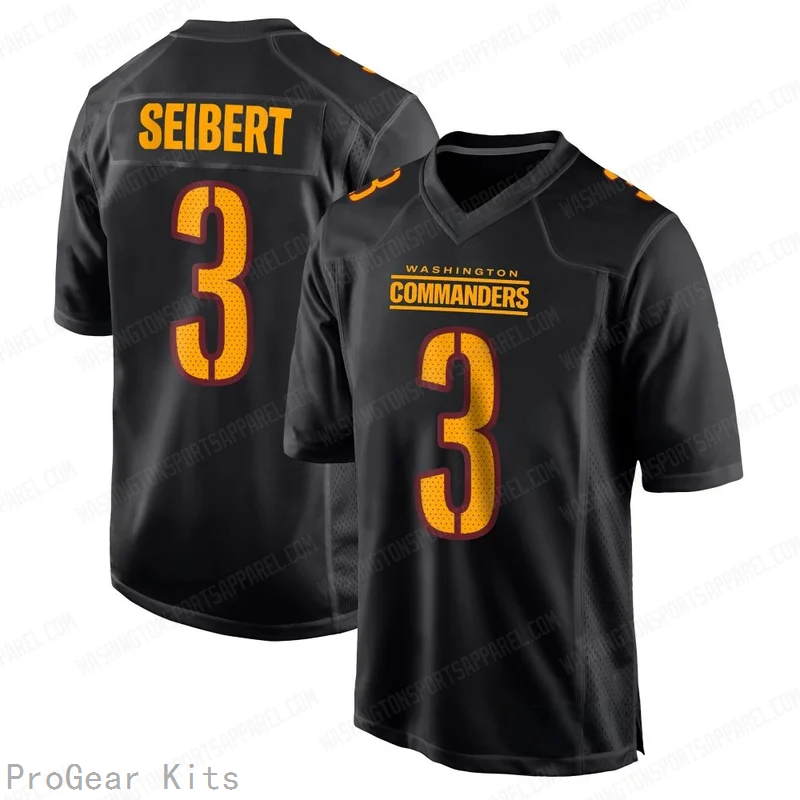 Austin Seibert Carbon Washington Commanders Game Jersey No.3 Black NFL Football Fan Wear