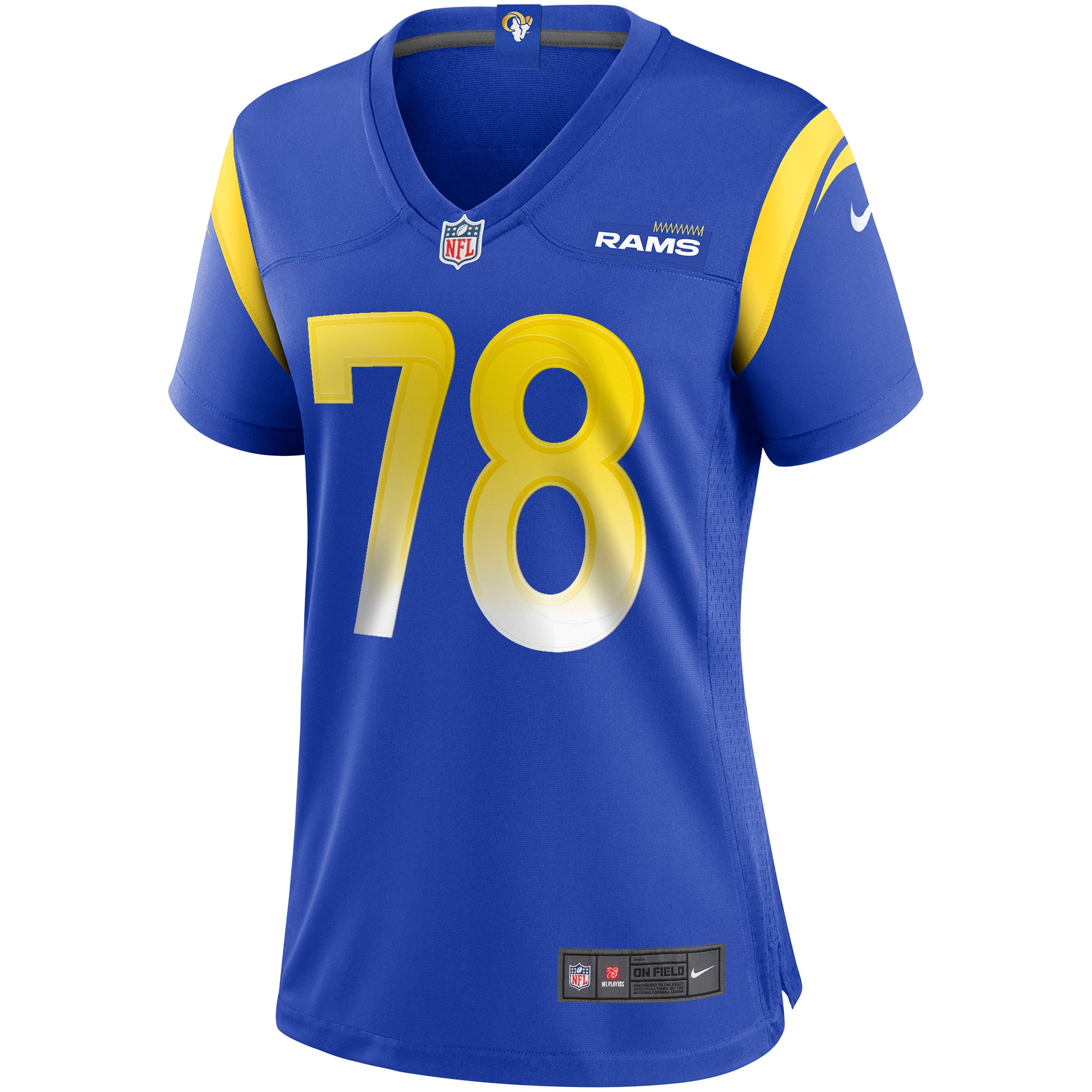 Jackie Slater Retired Los Angeles Rams Player Jersey Royal NFL Football Fan Wear