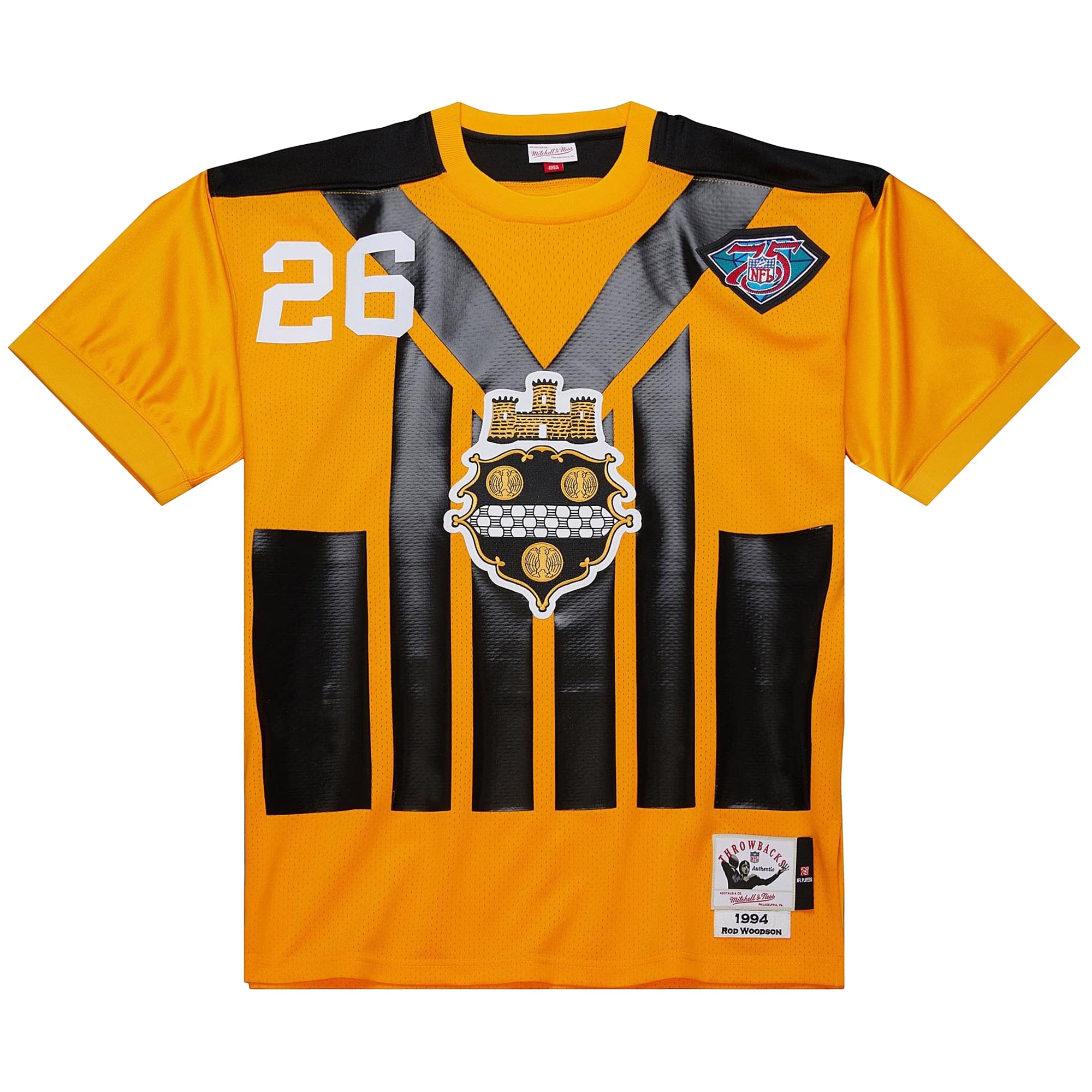 Rod Woodson Mitchell Pittsburgh Steelers Player Jersey Gold NFL Football Fan Wear Rod Woodson Mitchell