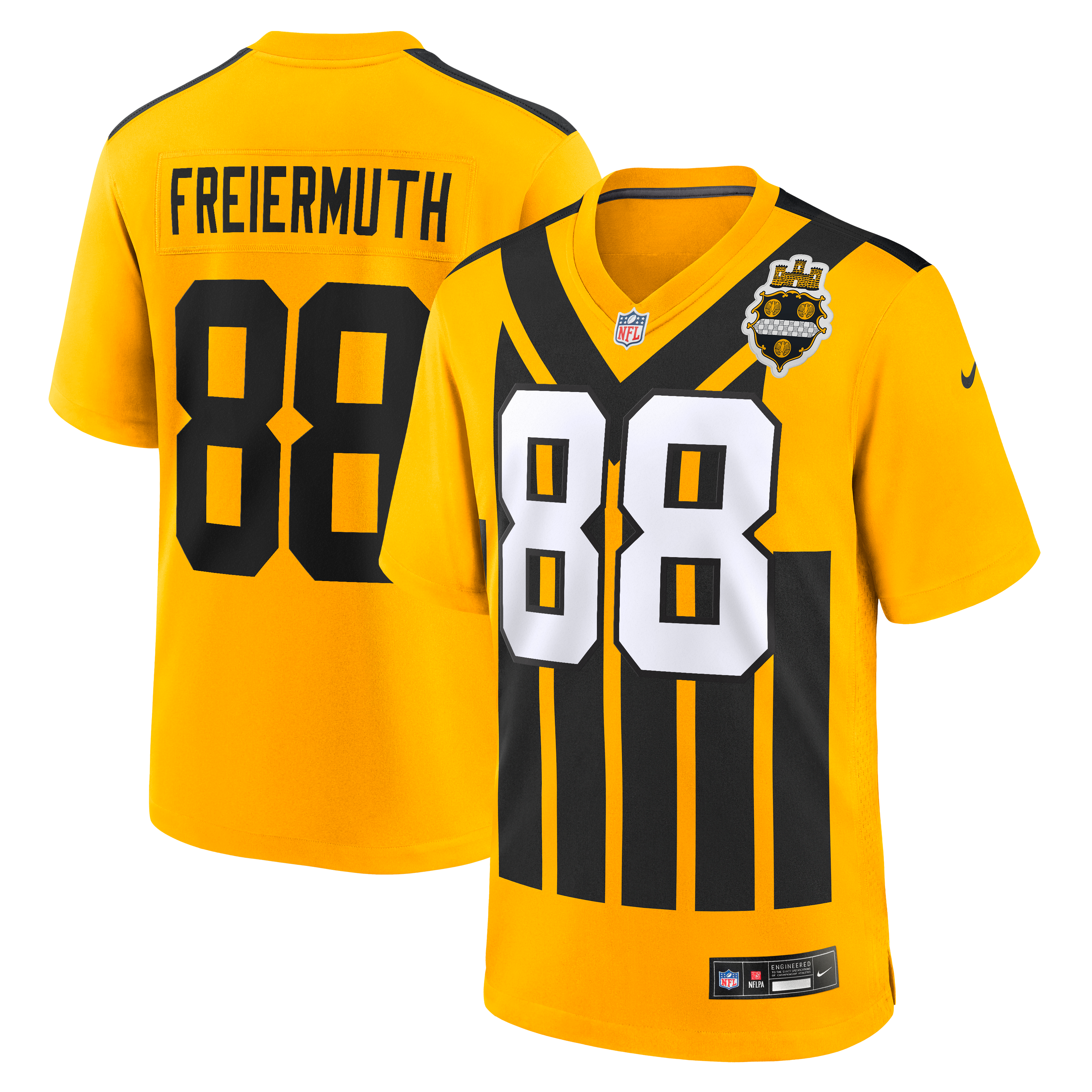 Pat Freiermuth Pittsburgh Steelers Game Jersey Gold NFL Football Fan Wear