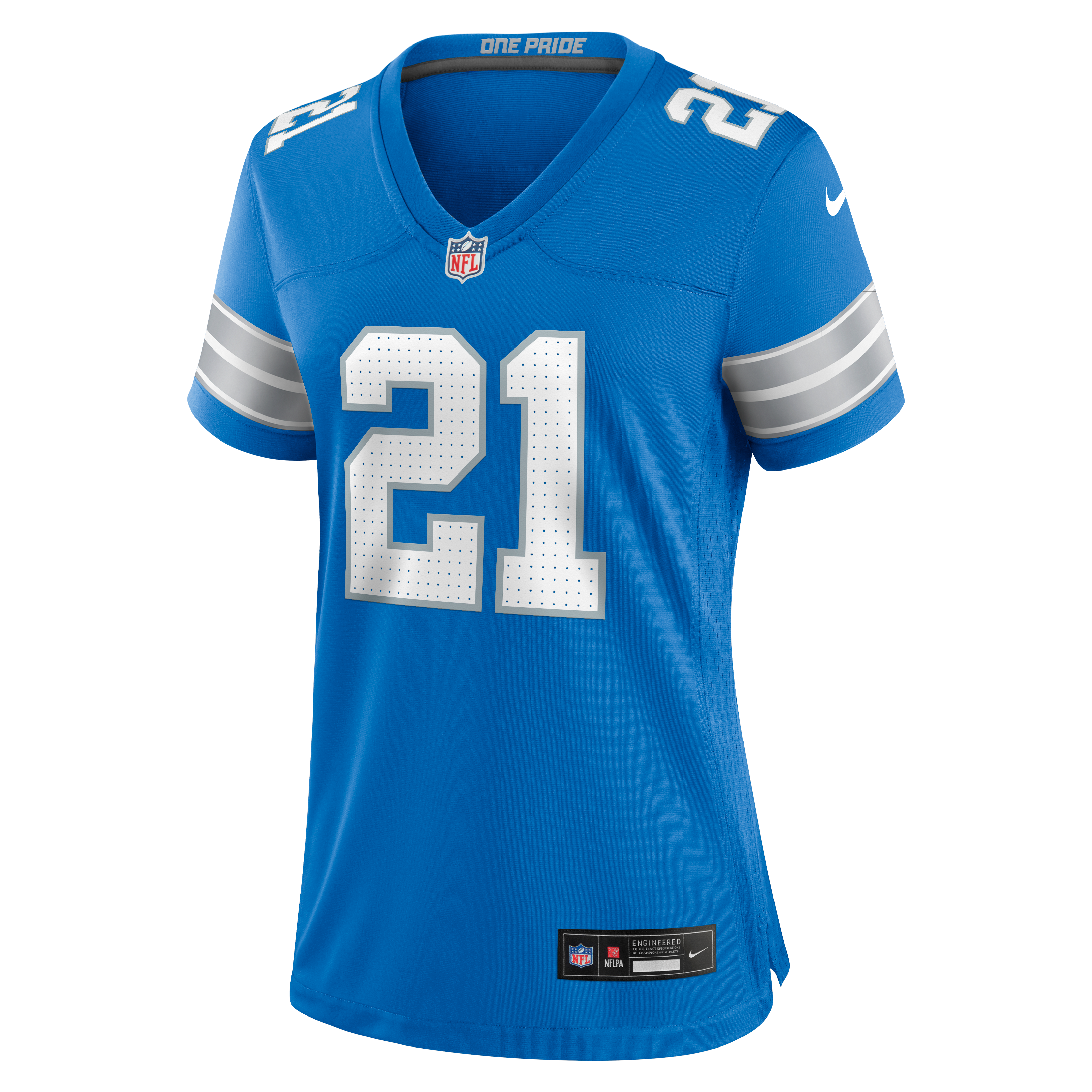 Roger McCreary Detroit Lions Game Jersey Blue NFL Football Fan Wear