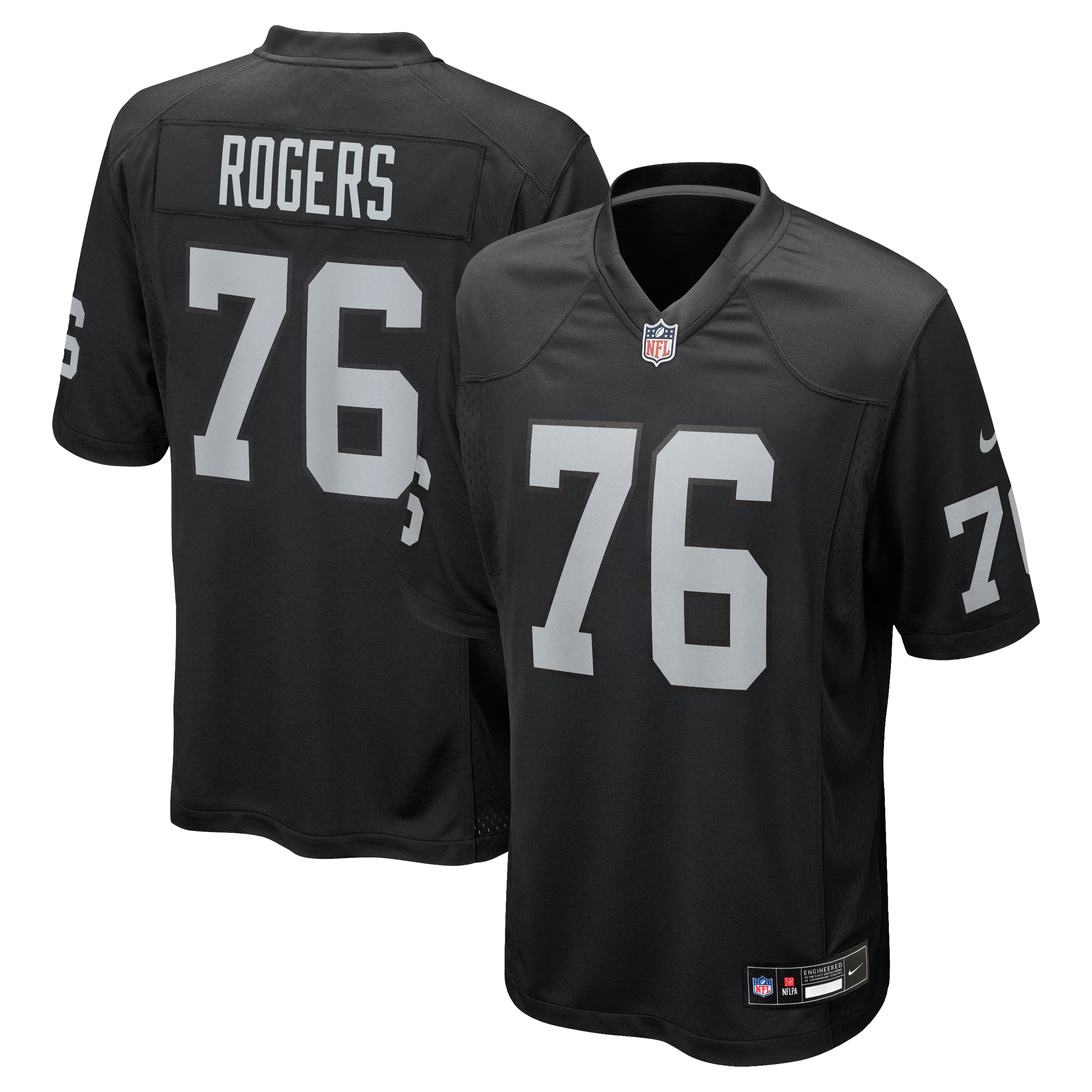 Caleb Rogers Las Vegas Raiders Game Jersey Black NFL Football Fan Wear Caleb Rogers
