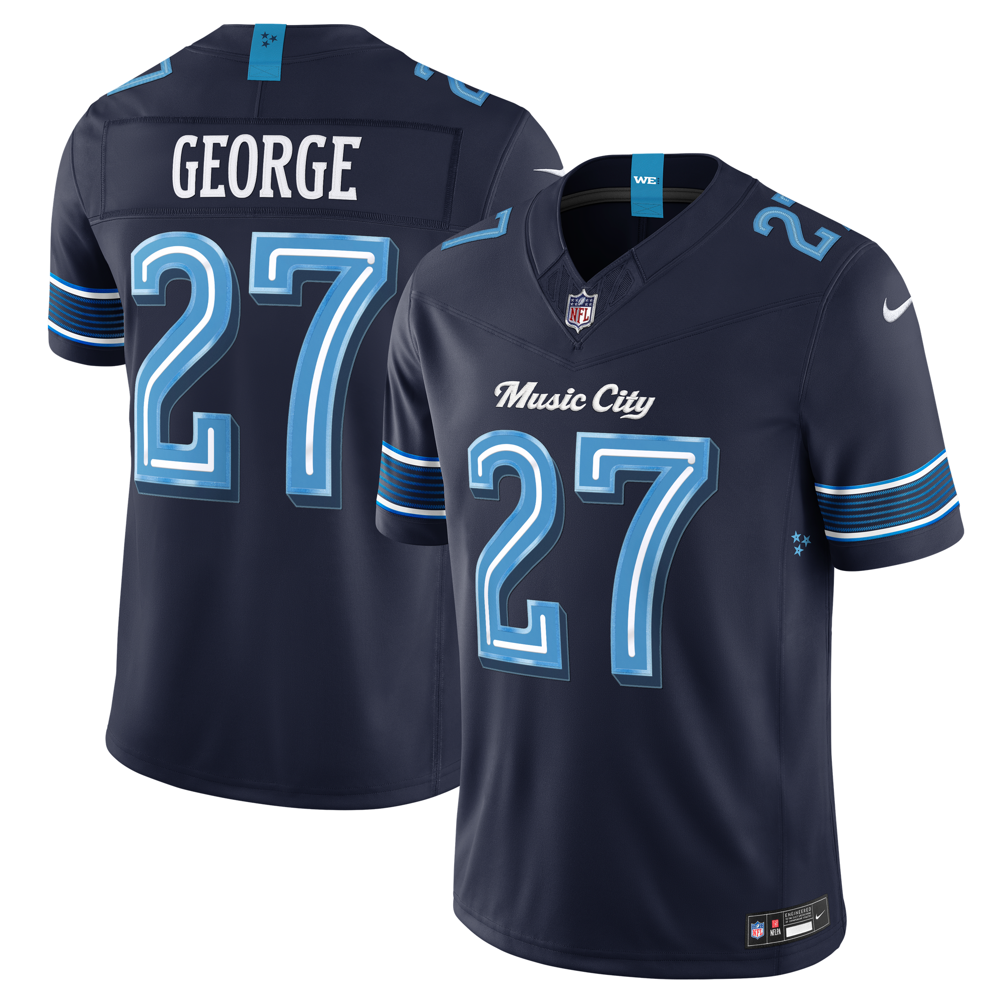 Eddie George Tennessee Titans Limited Jersey Navy NFL Football Fan Wear