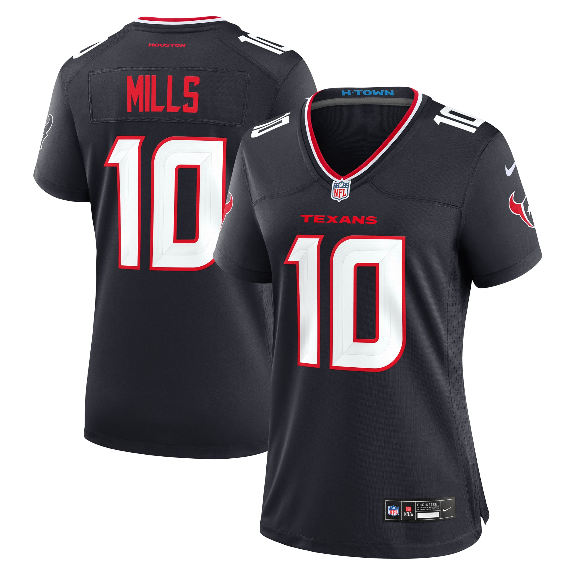 Davis Mills Houston Texans Game Jersey Navy NFL Football Fan Wear