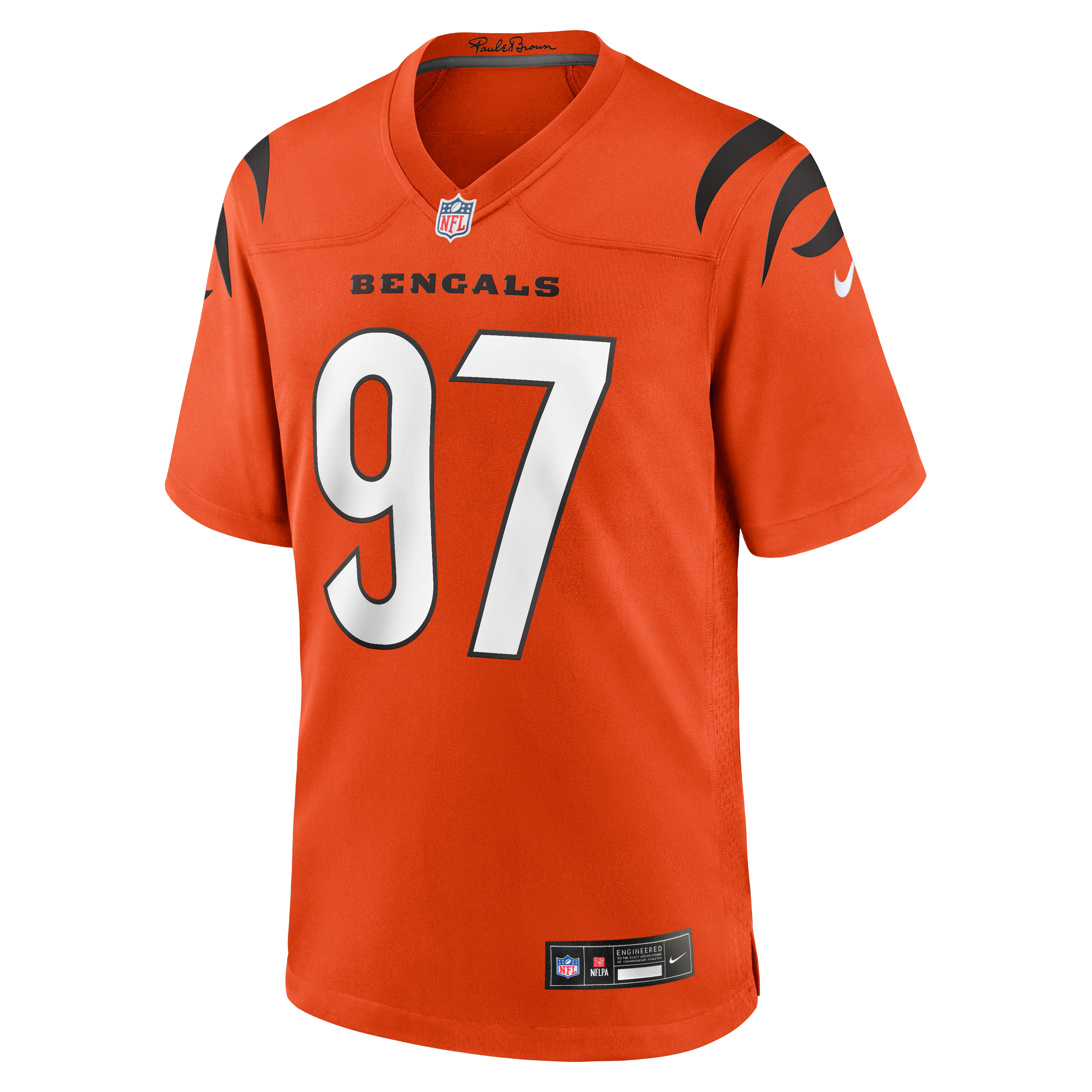 Dexter Lawrence Cincinnati Bengals Game Jersey Orange NFL Football Fan Wear
