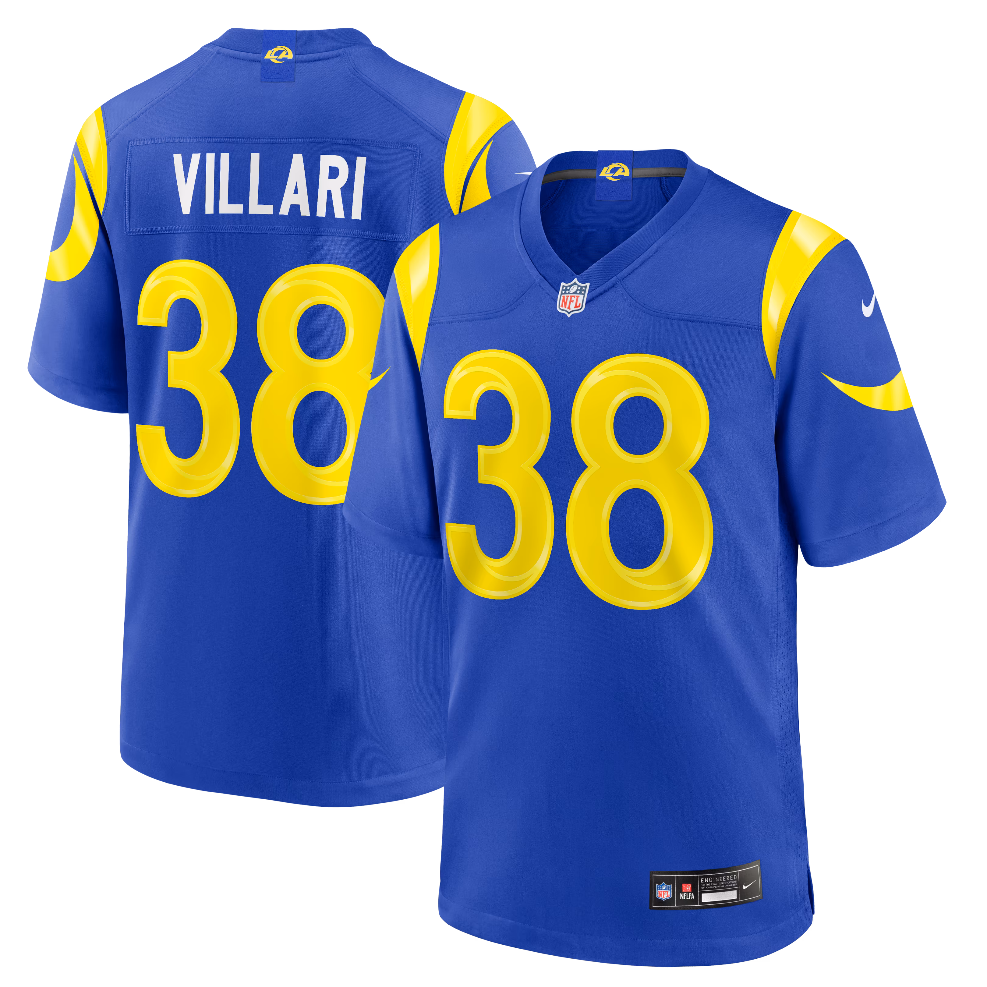 Dan Villari Los Angeles Rams Game Jersey Royal NFL Football Fan Wear