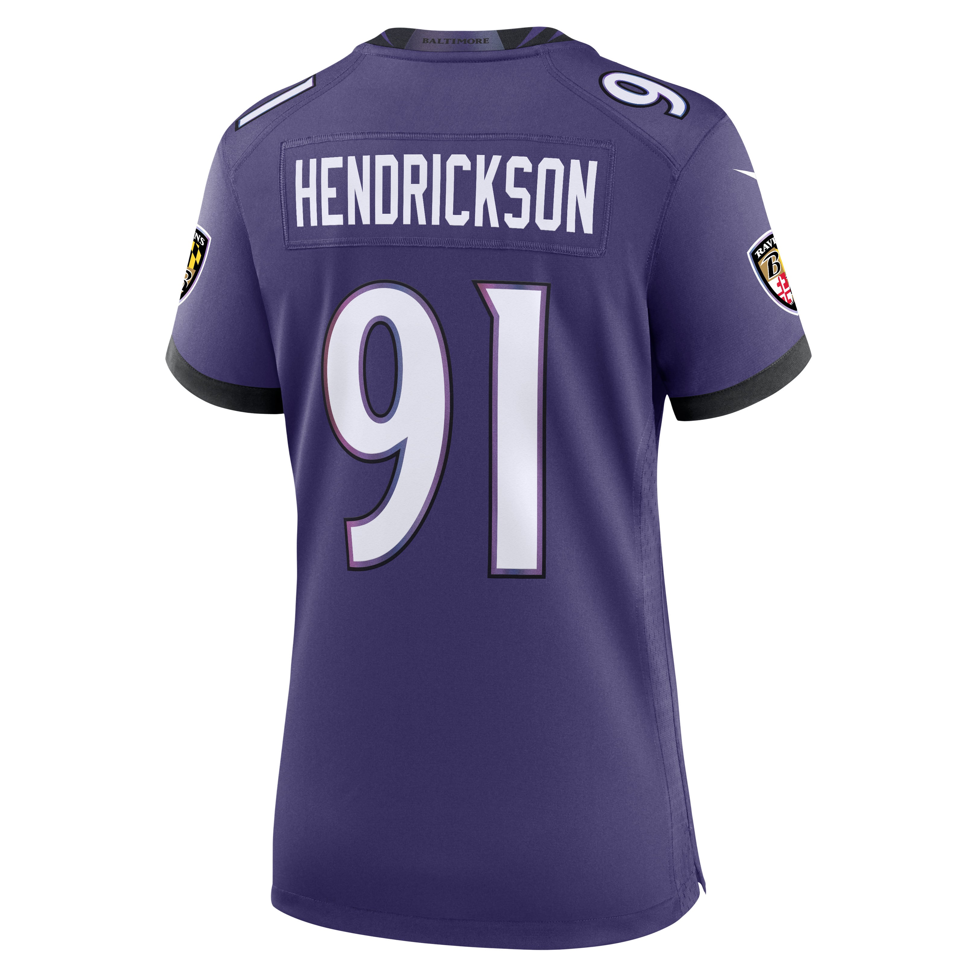 Trey Hendrickson Baltimore Ravens Game Jersey Purple NFL Football Fan Wear Trey Hendrickson