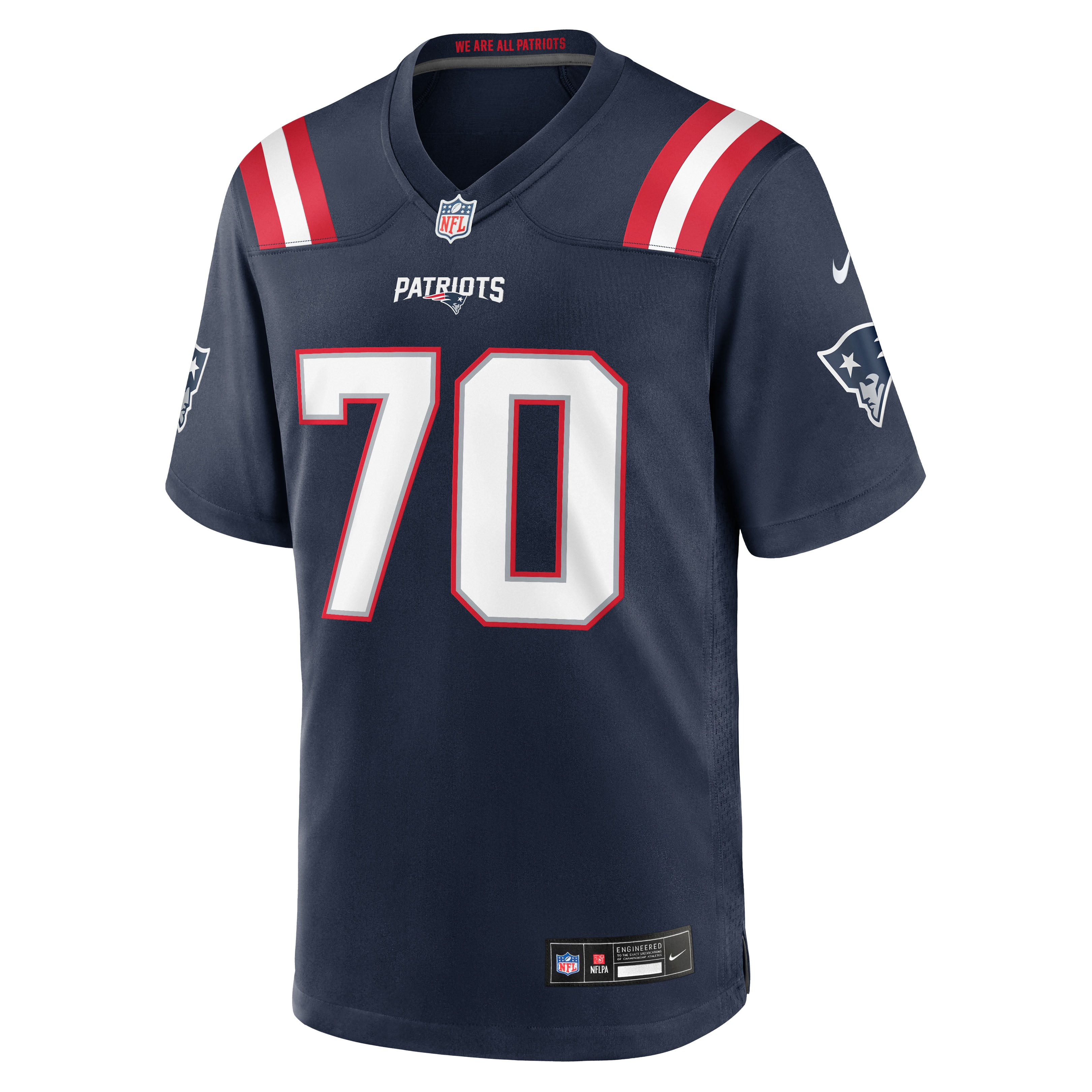 Greg Van Roten New England Patriots Game Jersey Navy NFL Football Fan Wear