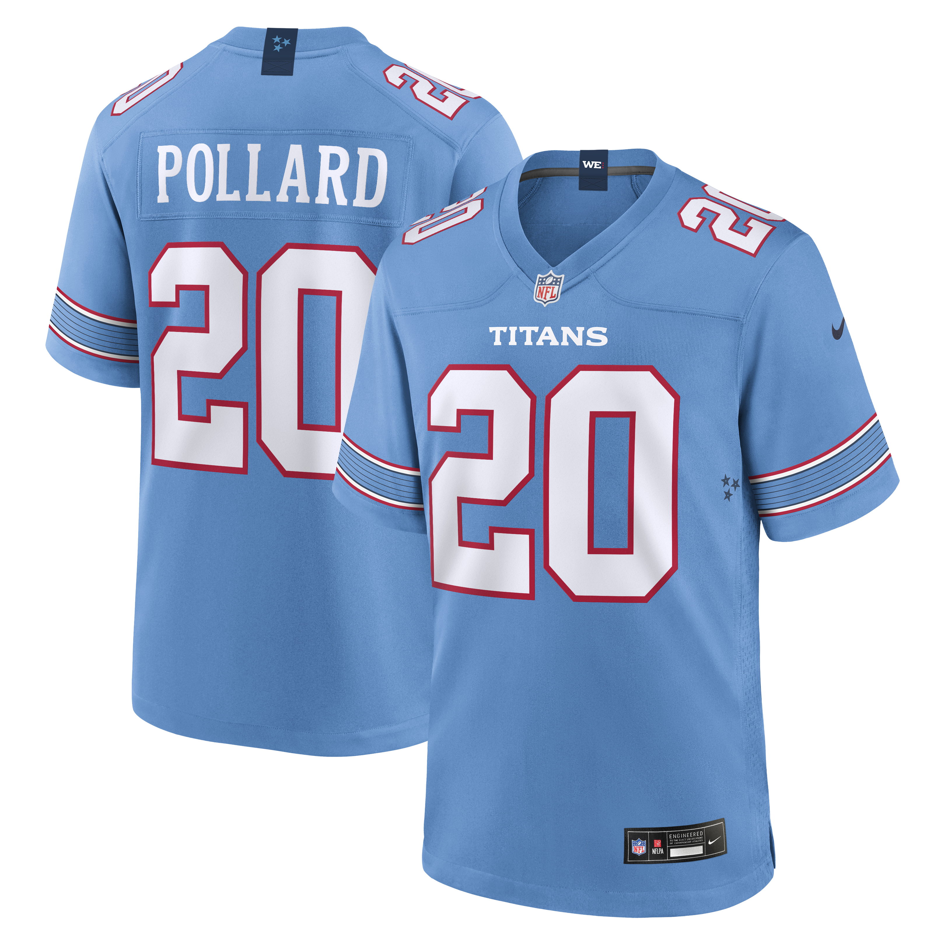 Tony Pollard Tennessee Titans Game Jersey Light Blue NFL Football Fan Wear