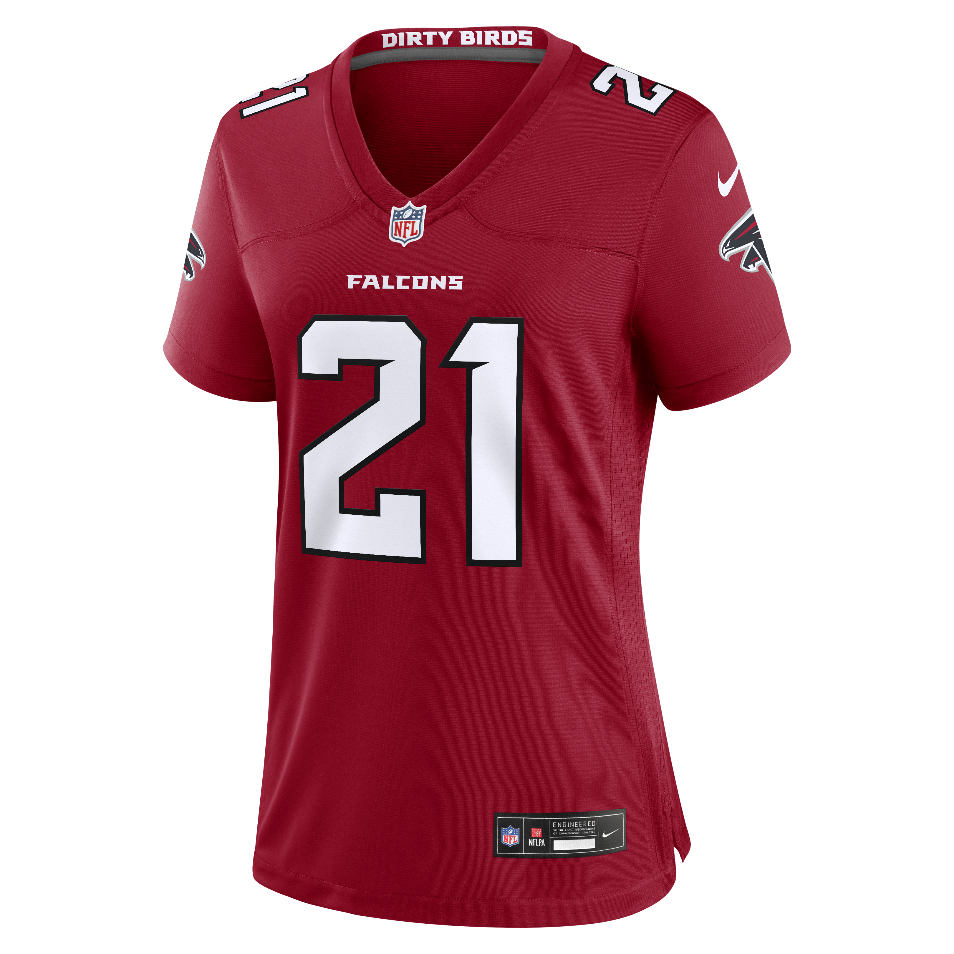 Deion Sanders Retired Atlanta Falcons Game Jersey Red NFL Football Fan Wear