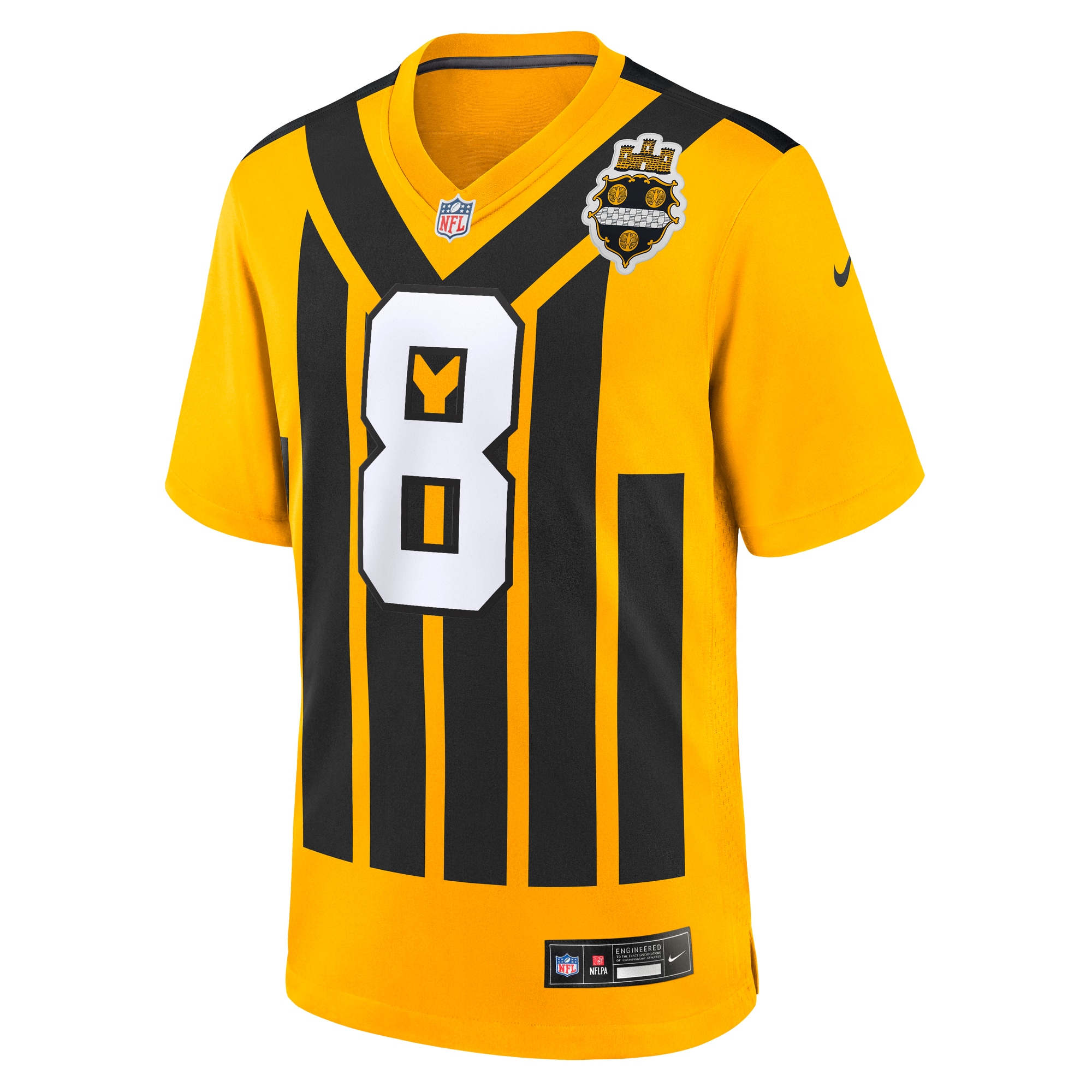 Aaron Rodgers Pittsburgh Steelers Game Jersey No.8 Gold NFL Football Fan Wear Aaron Rodgers