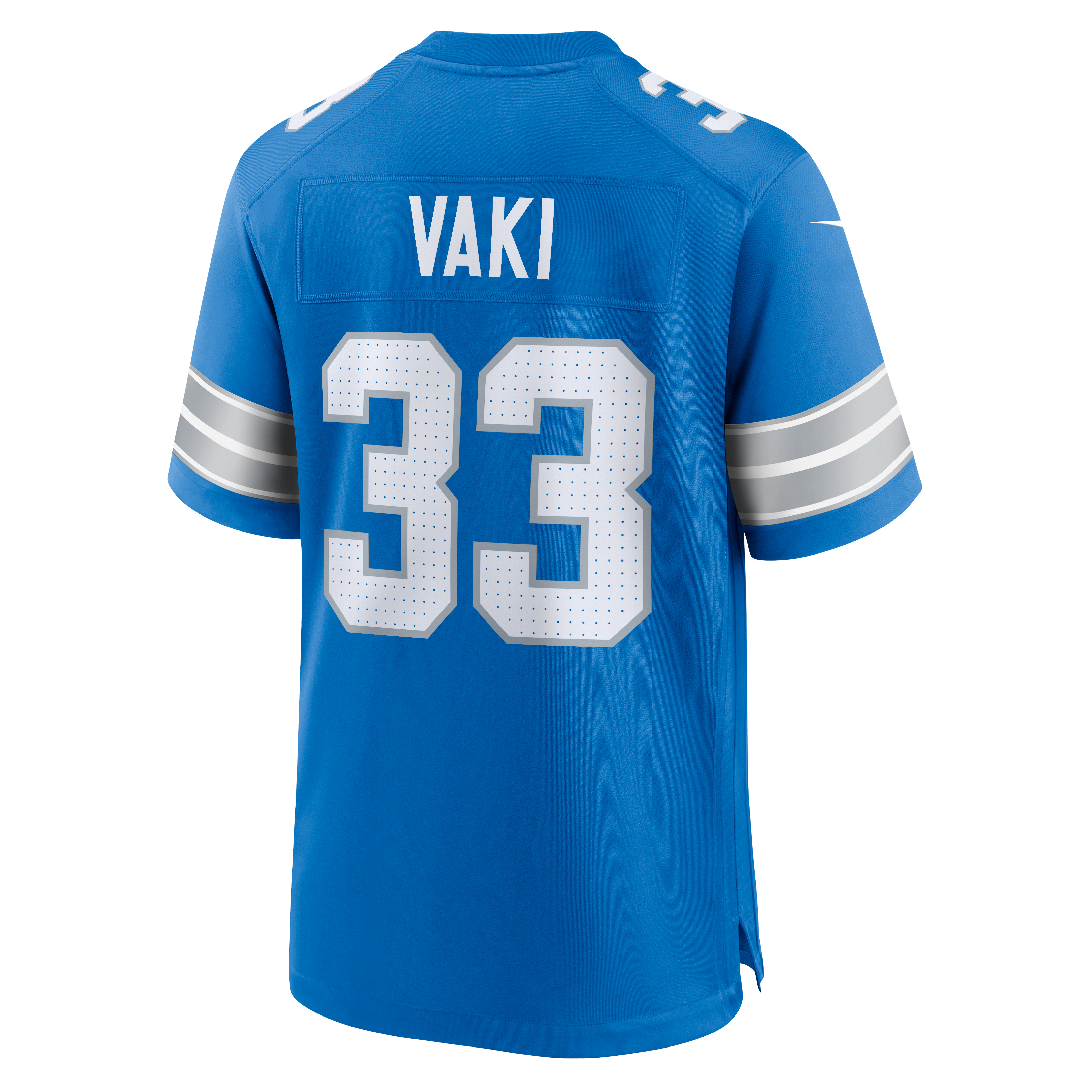 Sione Vaki Detroit Lions Game Jersey Blue NFL Football Fan Wear Sione Vaki