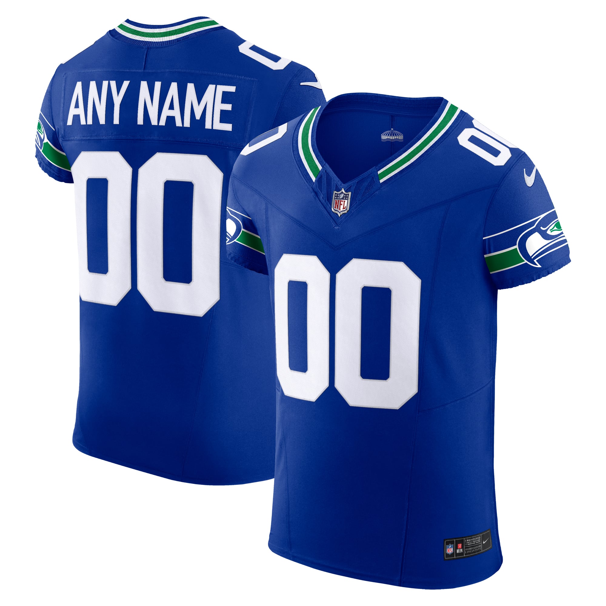 Royal Seattle Seahawks Alternate Jersey Royal NFL Football Fan Wear Custom Number