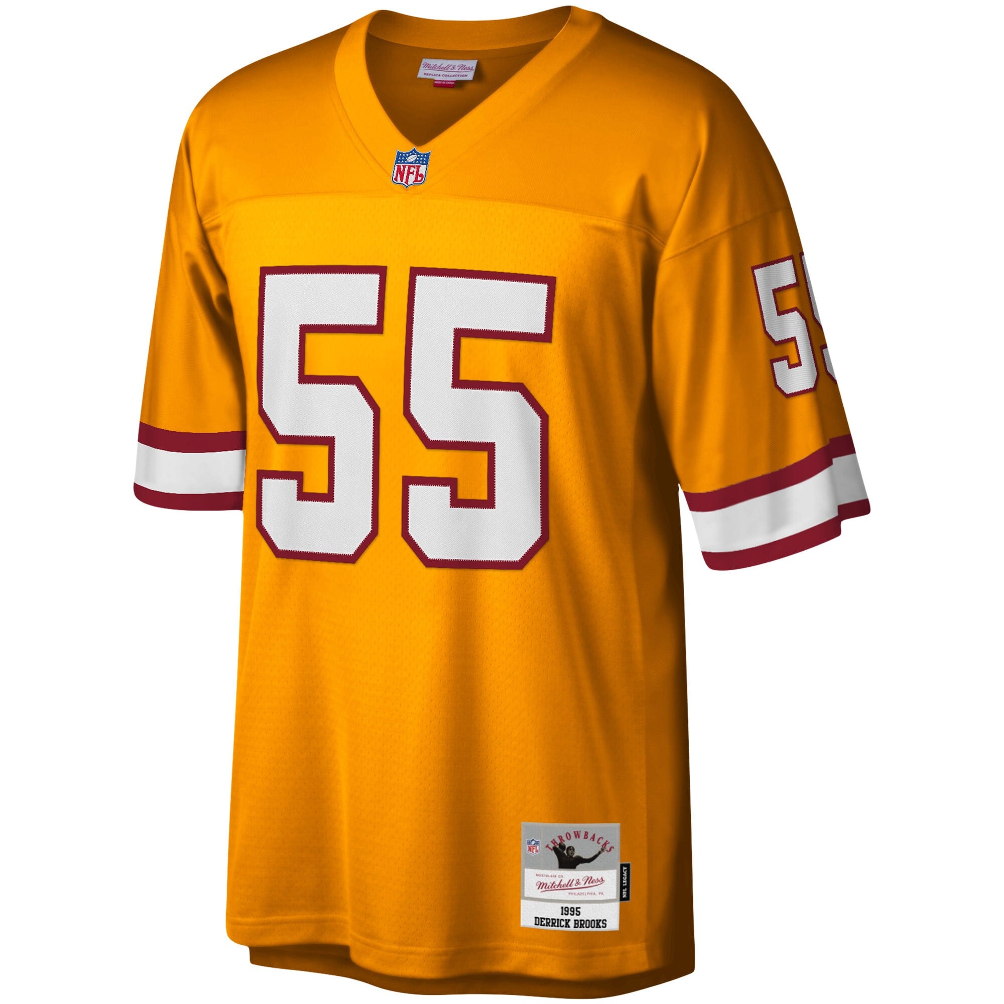 Derrick Brooks Mitchell Tampa Bay Buccaneers Player Jersey Orange NFL Football Fan Wear Derrick Brooks Mitchell