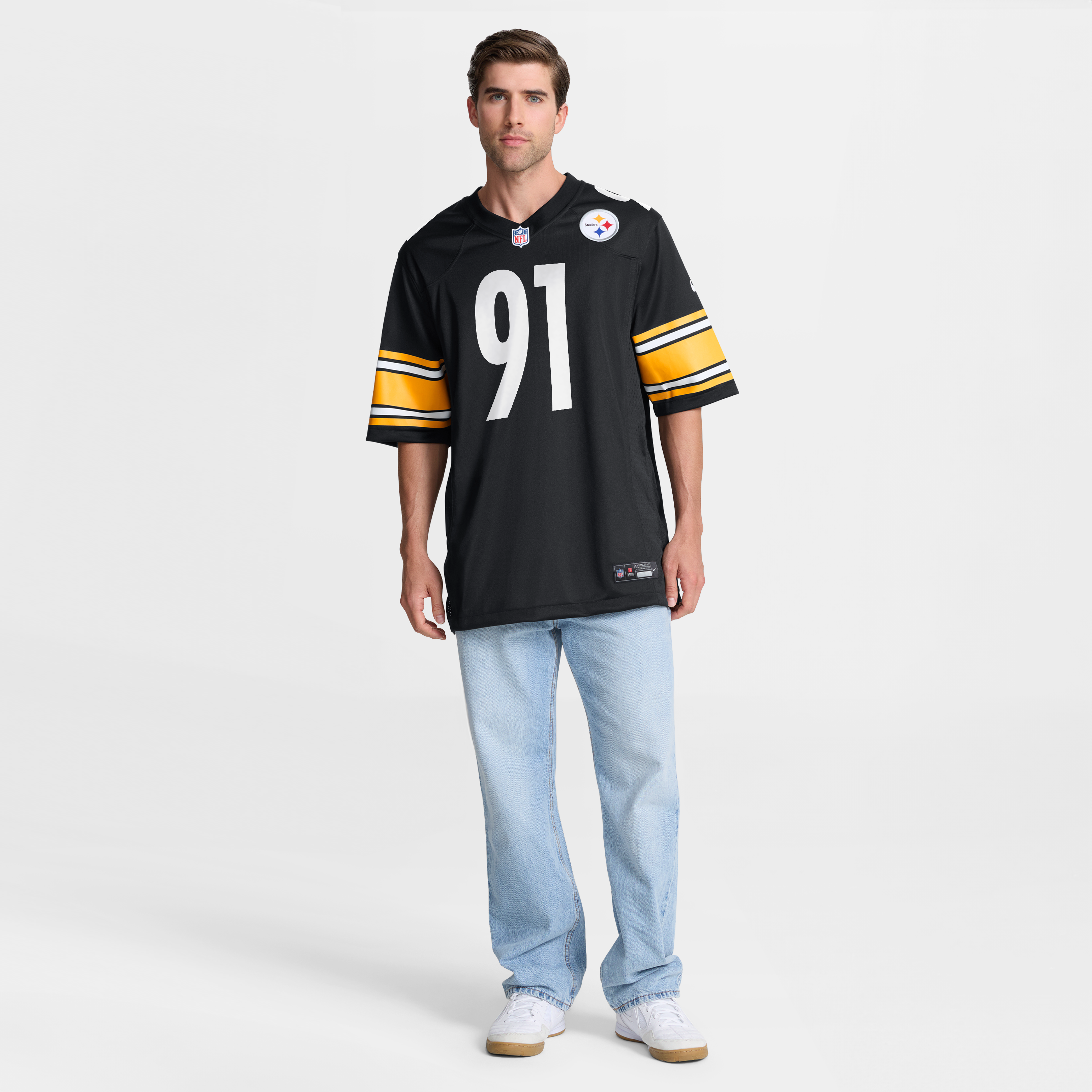 Logan Lee Pittsburgh Steelers Game Jersey Black NFL Football Fan Wear Logan Lee