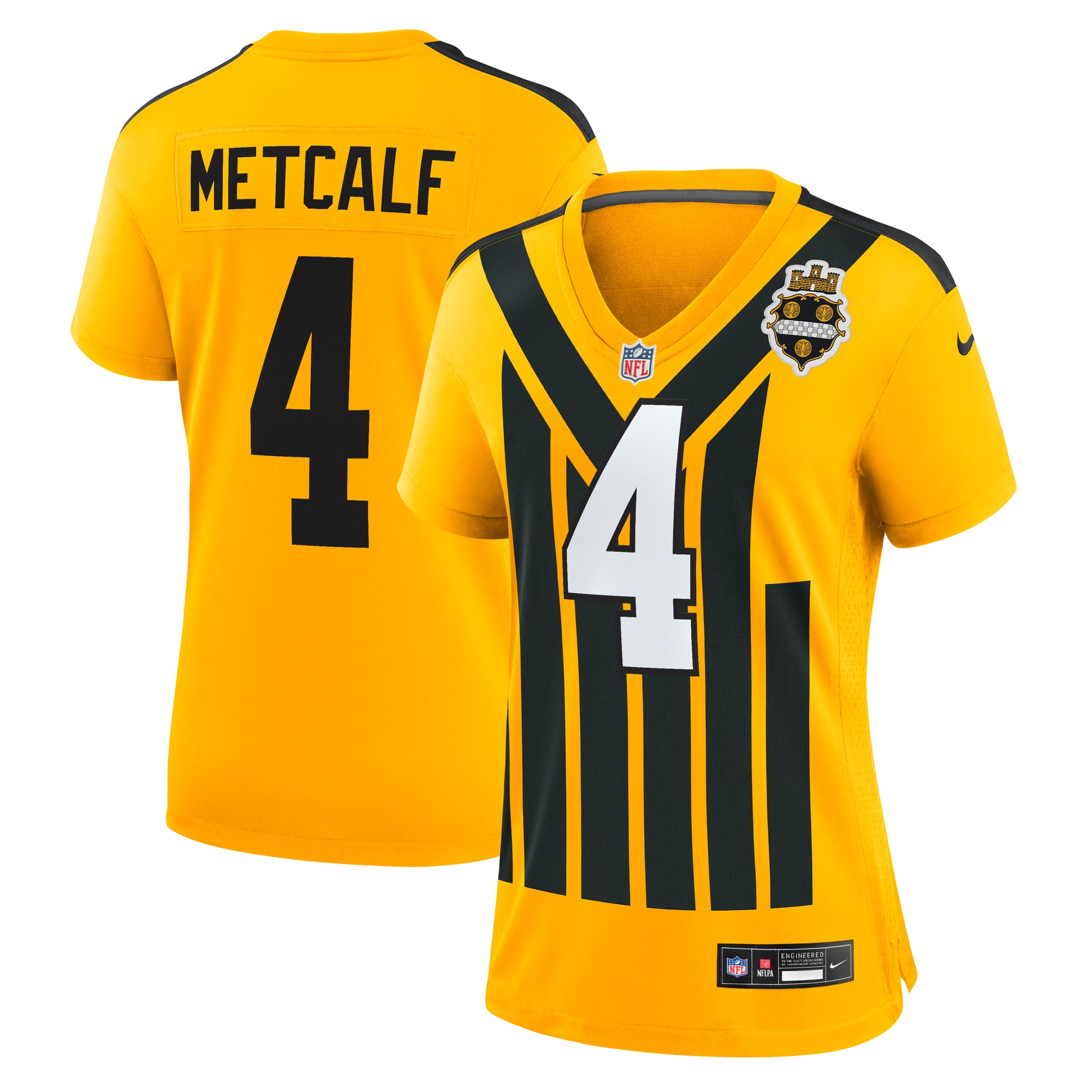 DK Metcalf Pittsburgh Steelers Game Jersey Gold NFL Football Fan Wear