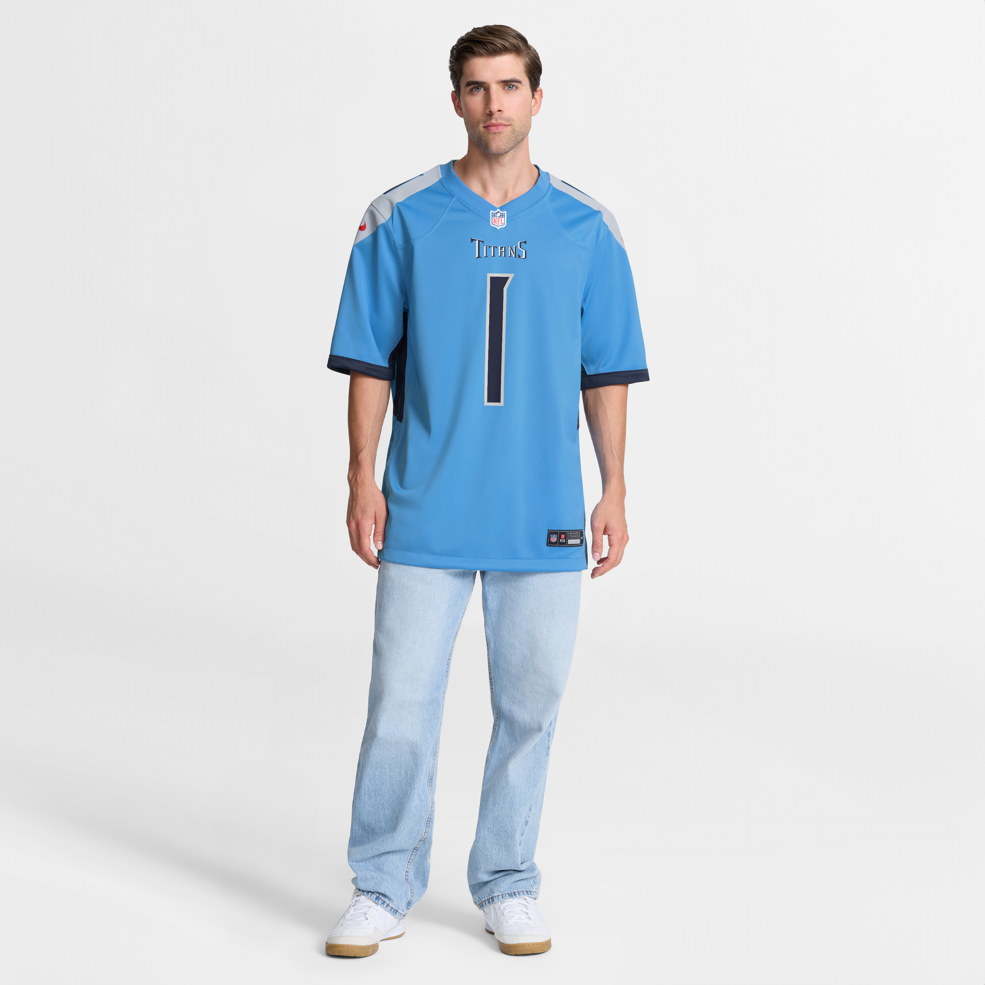 Cameron Ward Tennessee Titans Game Jersey Light Blue NFL Football Fan Wear