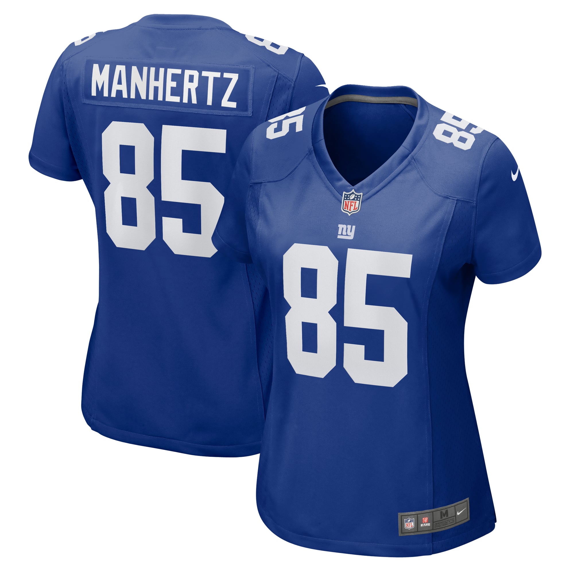 Chris Manhertz New York Giants Game Jersey Royal NFL Football Fan Wear Chris Manhertz