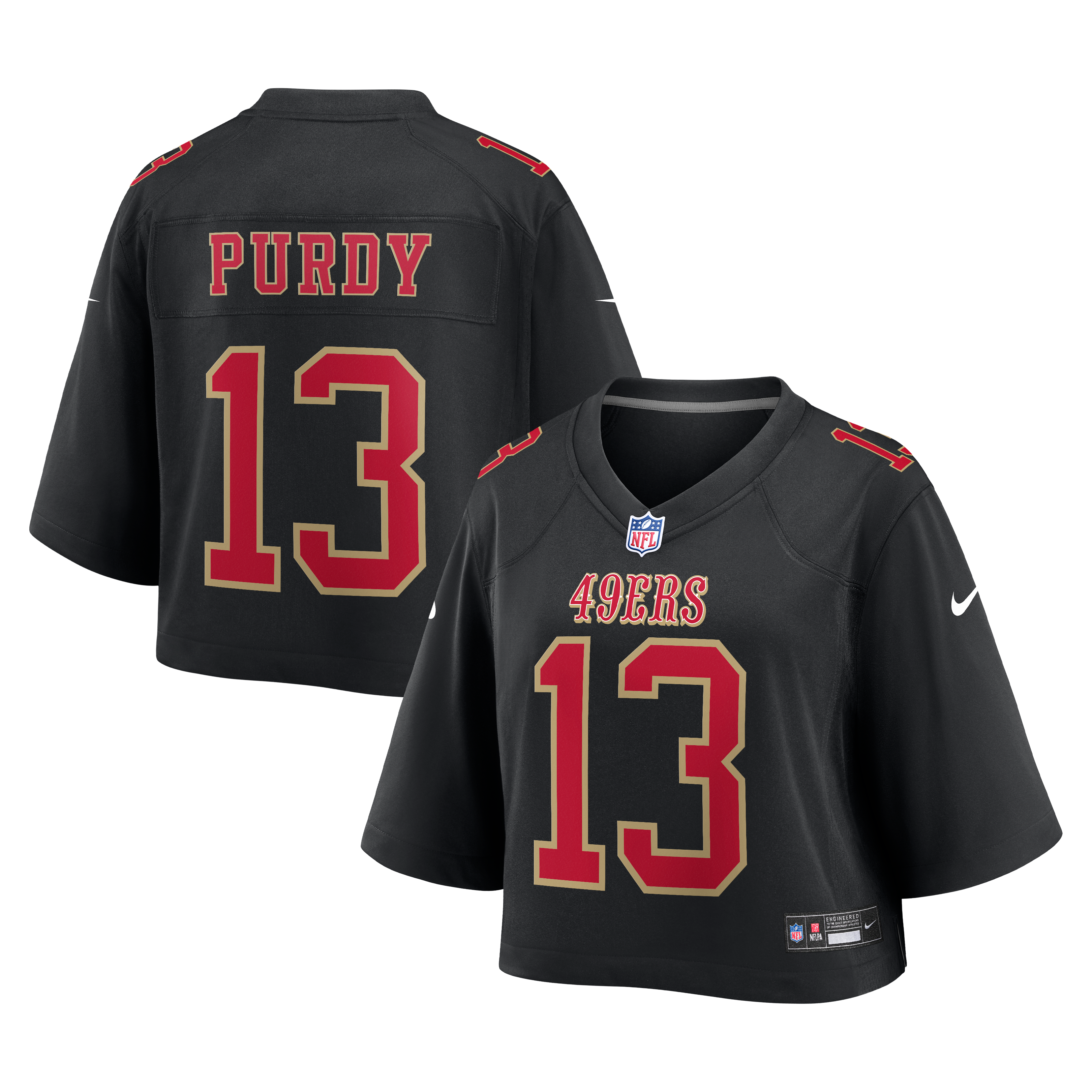 Brock Purdy Cropped San Francisco 49ers Game Jersey Black NFL Football Fan Wear