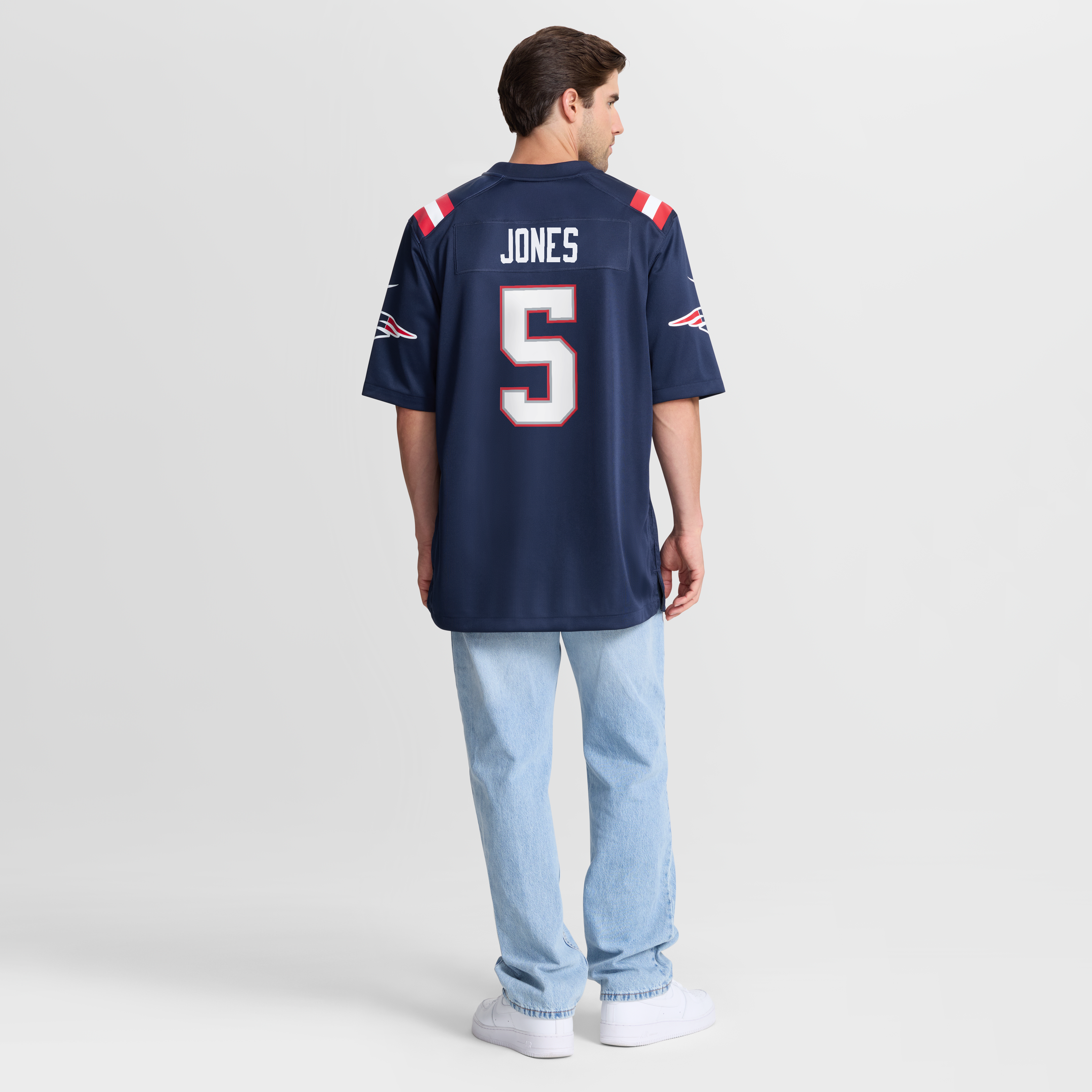 Dre'Mont Jones New England Patriots Game Jersey Navy NFL Football Fan Wear