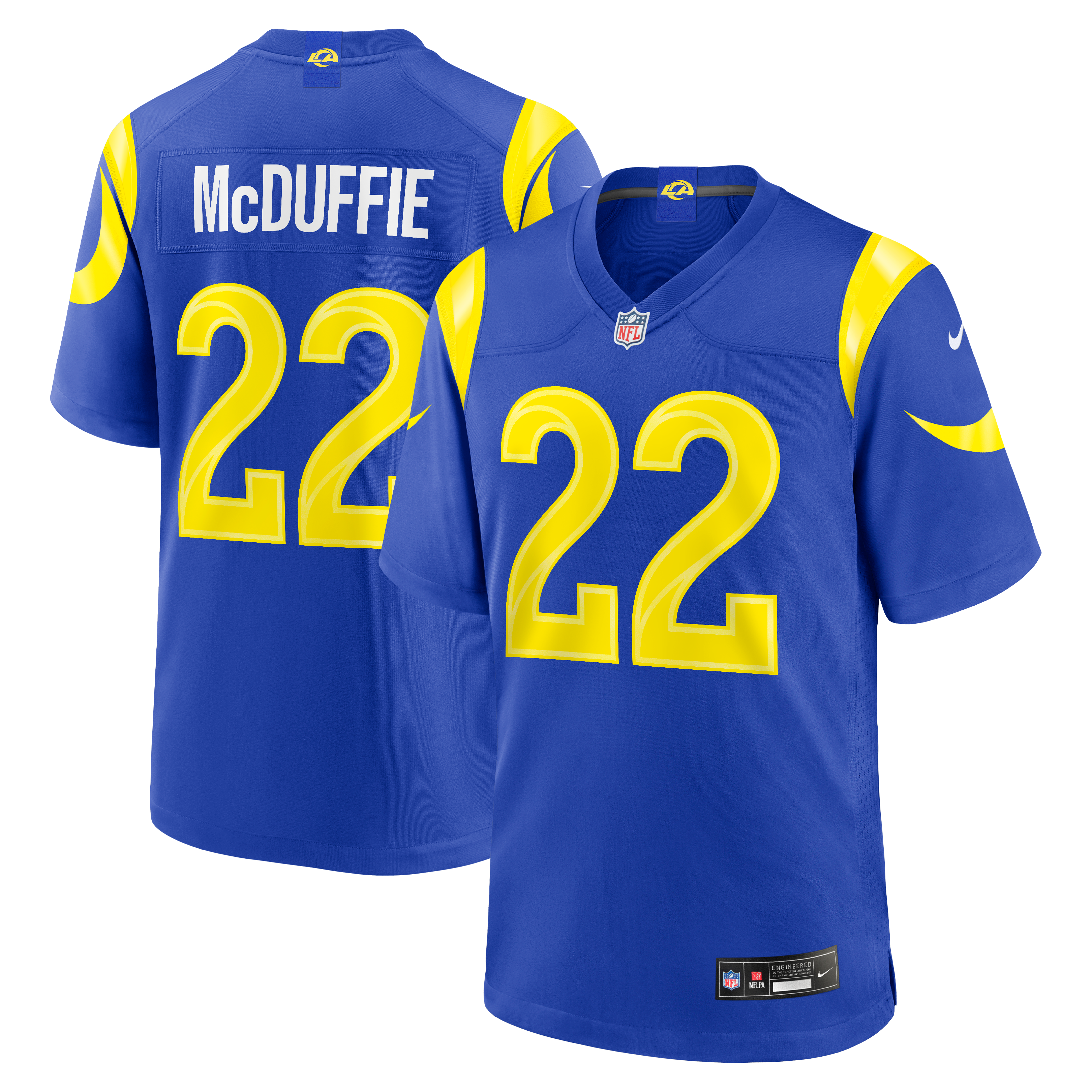 Trent McDuffie Los Angeles Rams Player Jersey Royal NFL Football Fan Wear Trent McDuffie