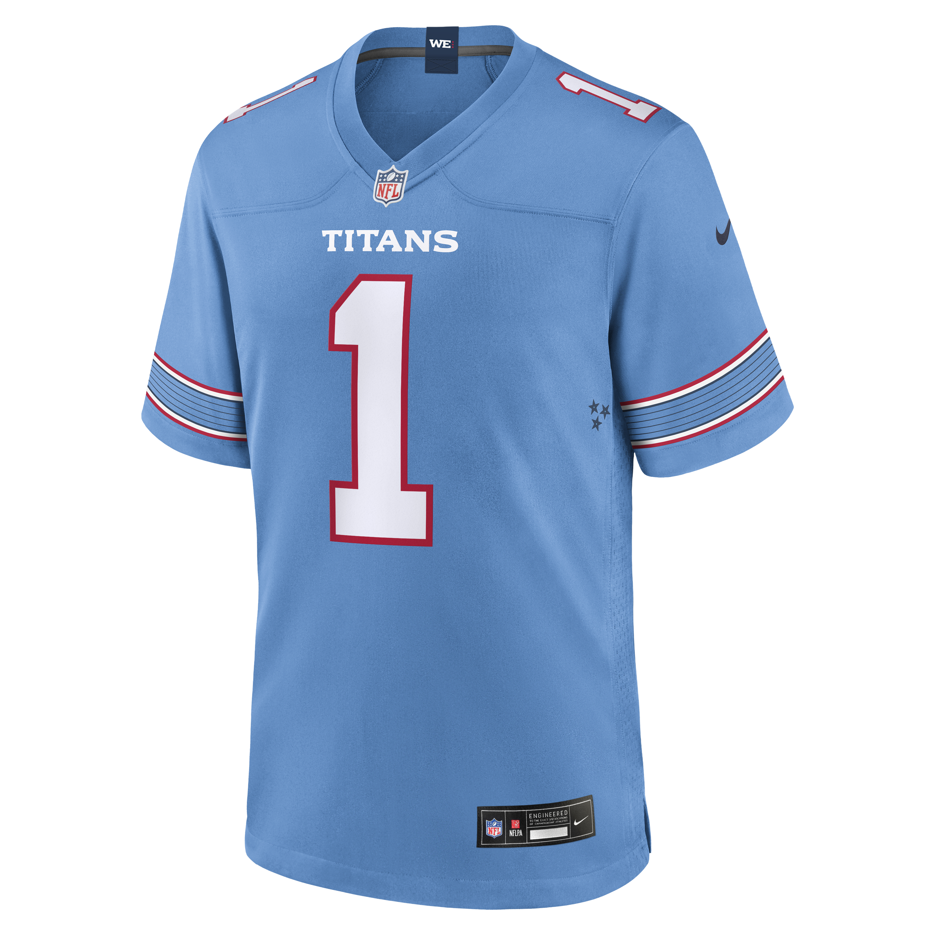 Cameron Ward Tennessee Titans Game Jersey Light Blue NFL Football Fan Wear