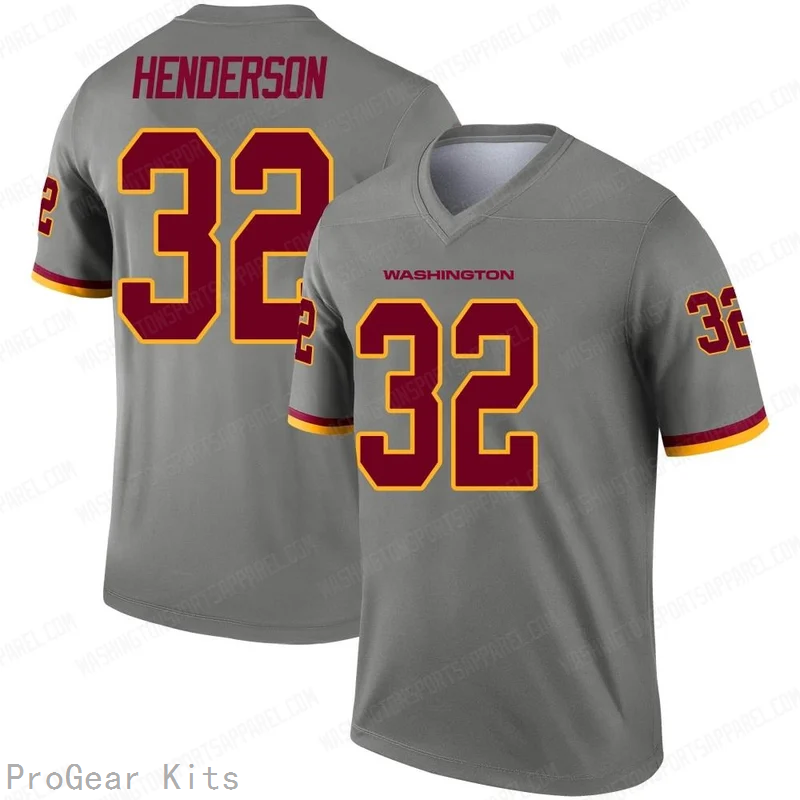 Xavier Henderson Inverted Washington Commanders Legend Jersey No.32 Gray NFL Football Fan Wear