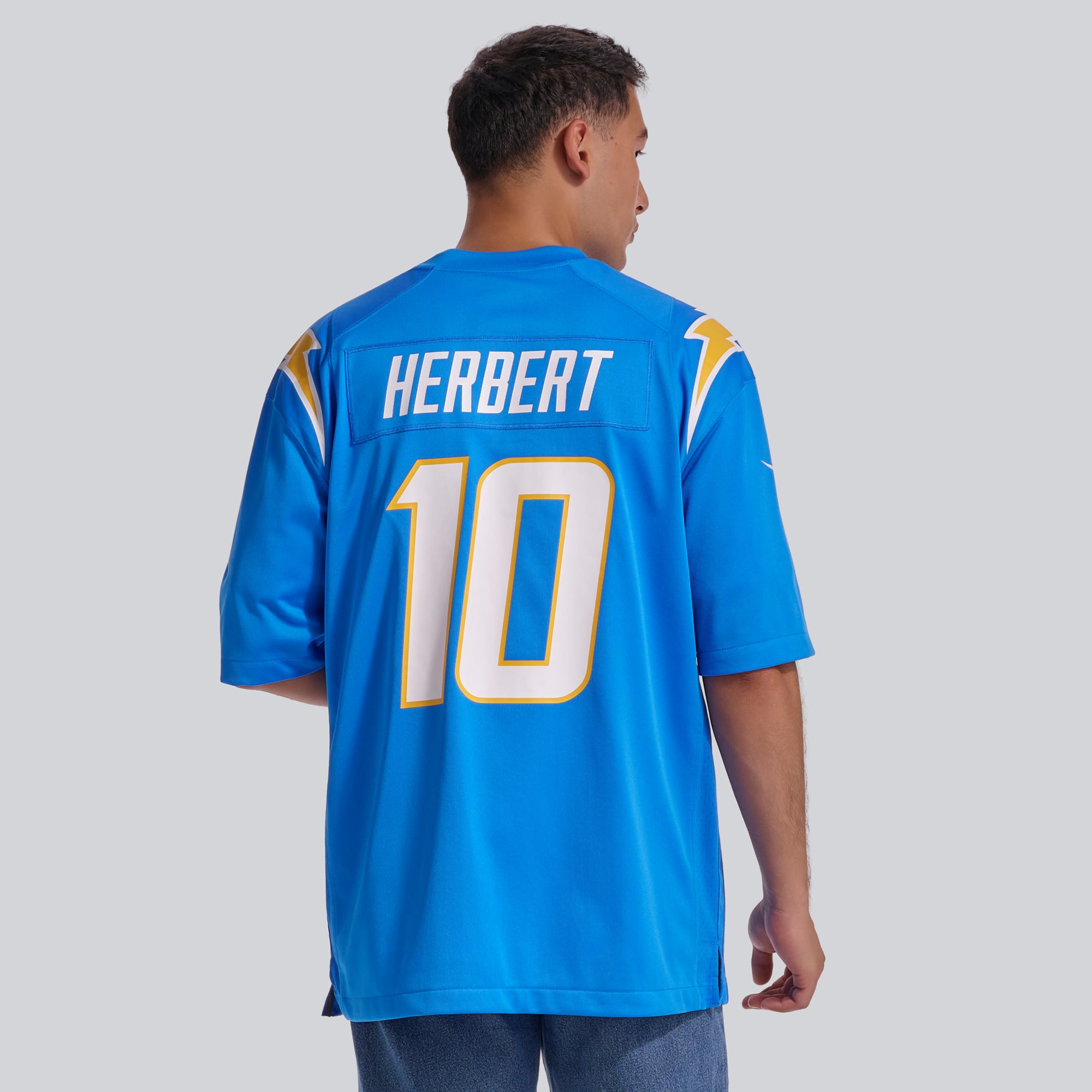 Justin Herbert Los Angeles Chargers Game Jersey Powder Blue NFL Football Fan Wear Justin Herbert