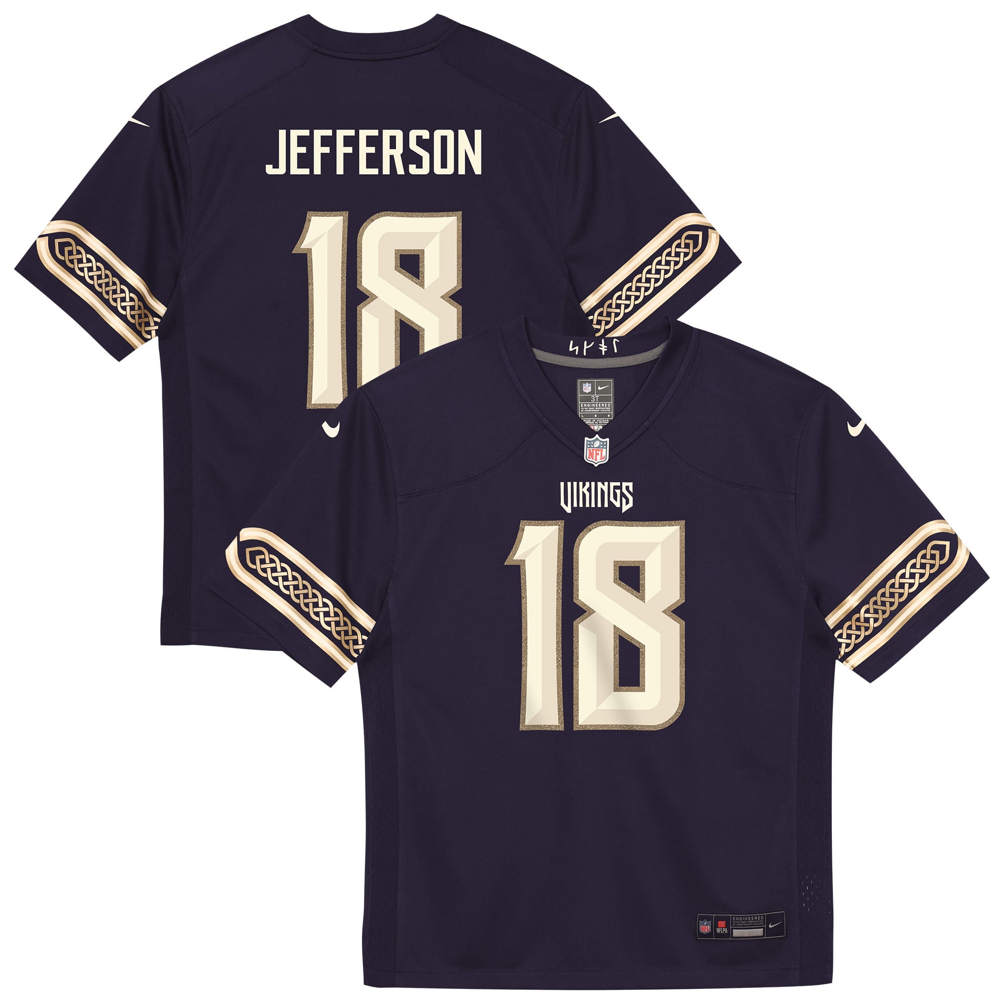 Justin Jefferson Minnesota Vikings Game Jersey Purple NFL Football Fan Wear