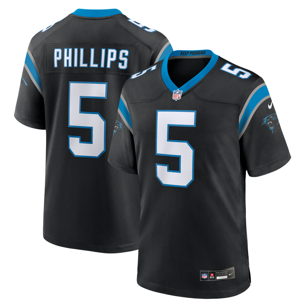 Jaelan Phillips Carolina Panthers Game Jersey Black NFL Football Fan Wear