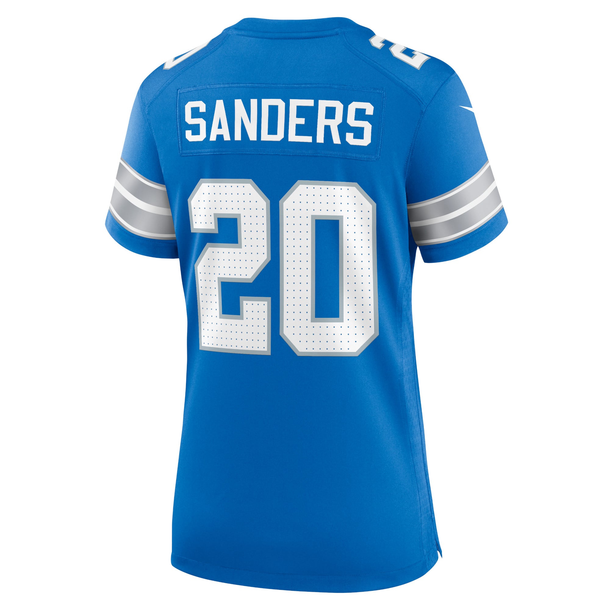 Retired Barry Sanders Detroit Lions Player Jersey Blue NFL Football Fan Wear Retired Barry Sanders