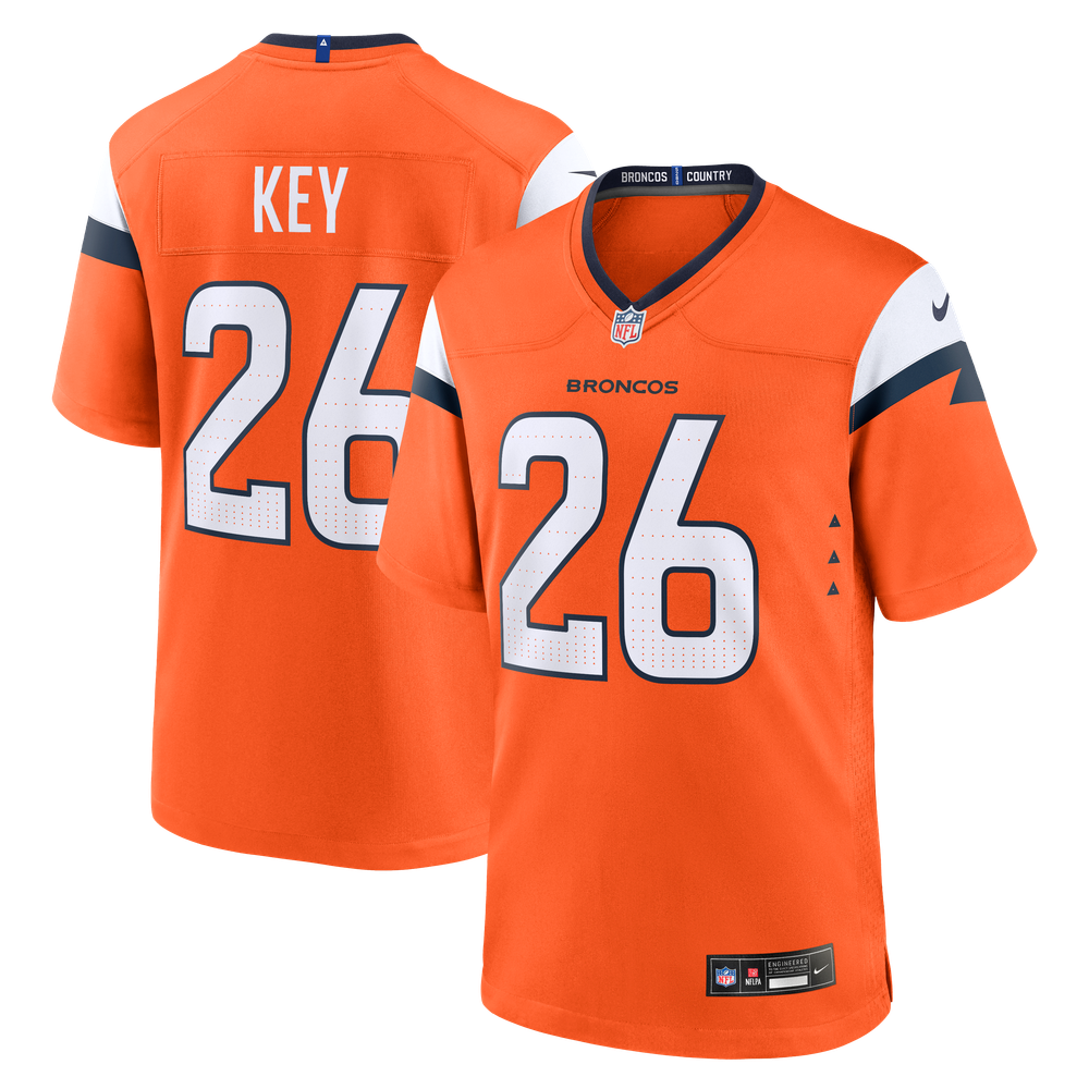 Devon Key Denver Broncos Game Jersey Orange NFL Football Fan Wear