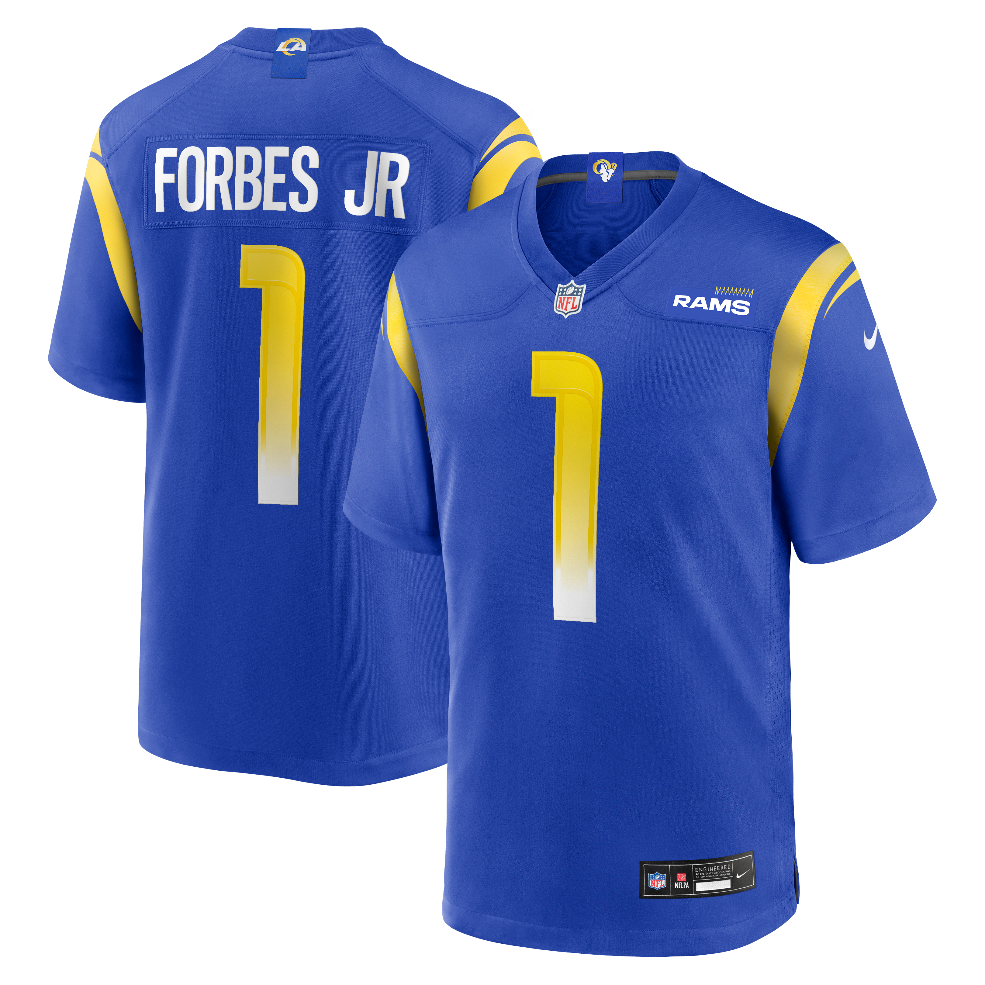 Emmanuel Forbes Jr Los Angeles Rams Game Jersey Royal NFL Football Fan Wear