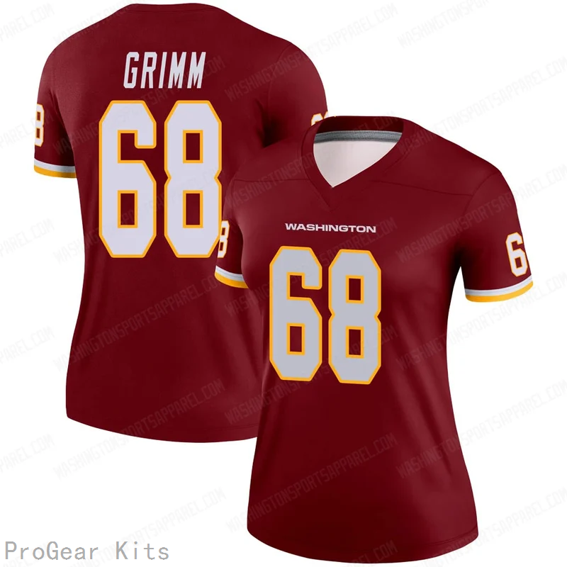 Russ Grimm Washington Commanders Legend Jersey No.68 Burgundy NFL Football Fan Wear
