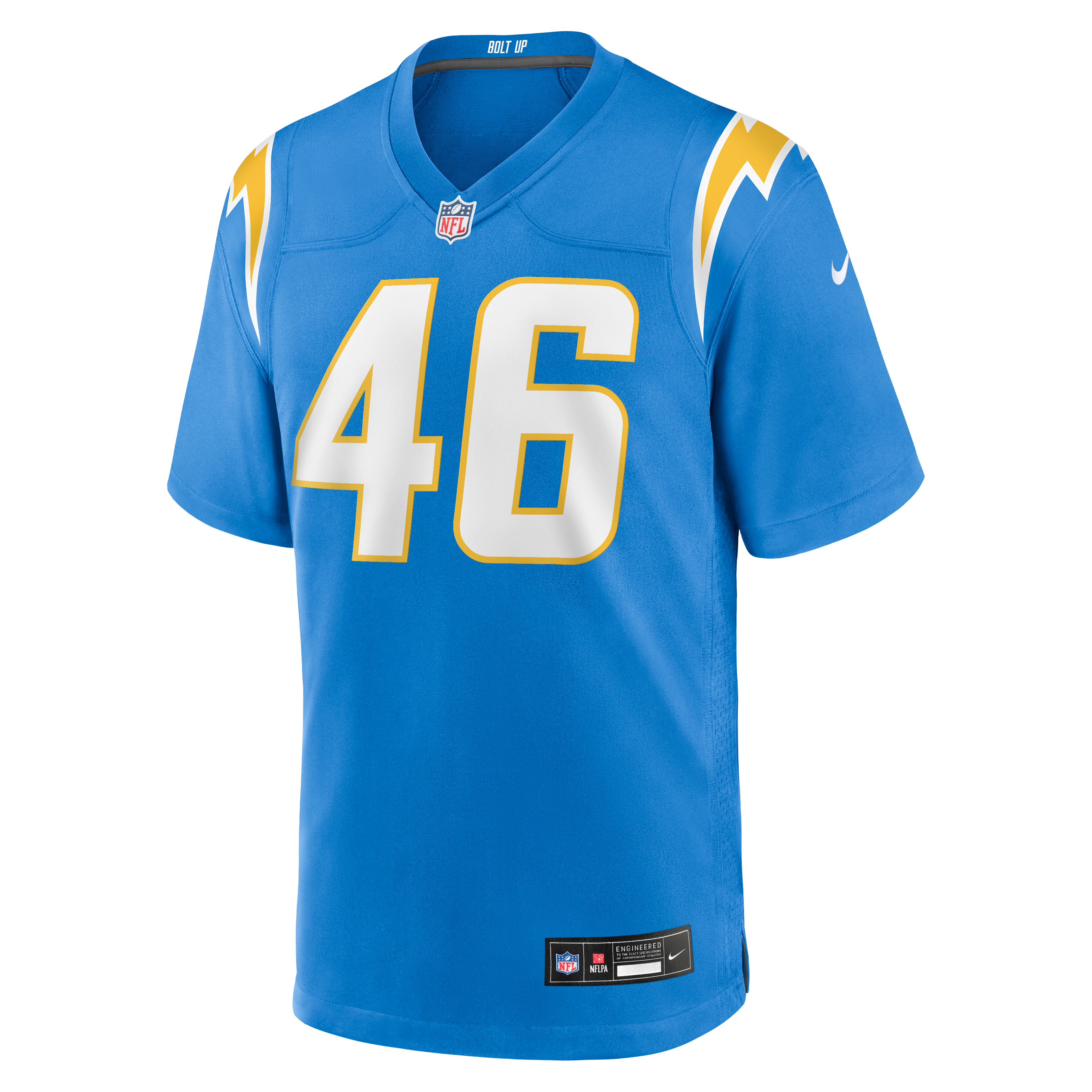 Nikko Reed Los Angeles Chargers Game Jersey Powder Blue NFL Football Fan Wear Nikko Reed
