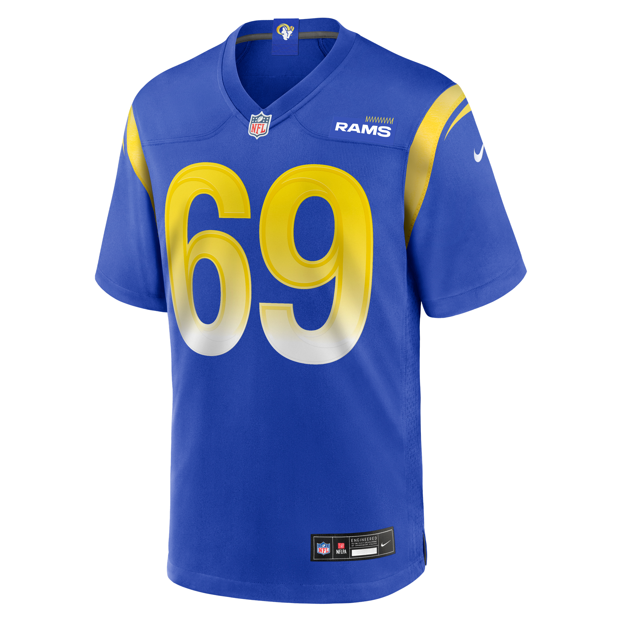 Kevin Dotson Los Angeles Rams Game Jersey Royal NFL Football Fan Wear Kevin Dotson