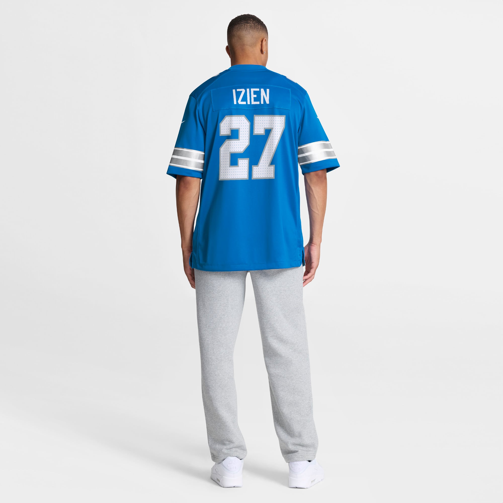 Christian Izien Detroit Lions Game Jersey Blue NFL Football Fan Wear