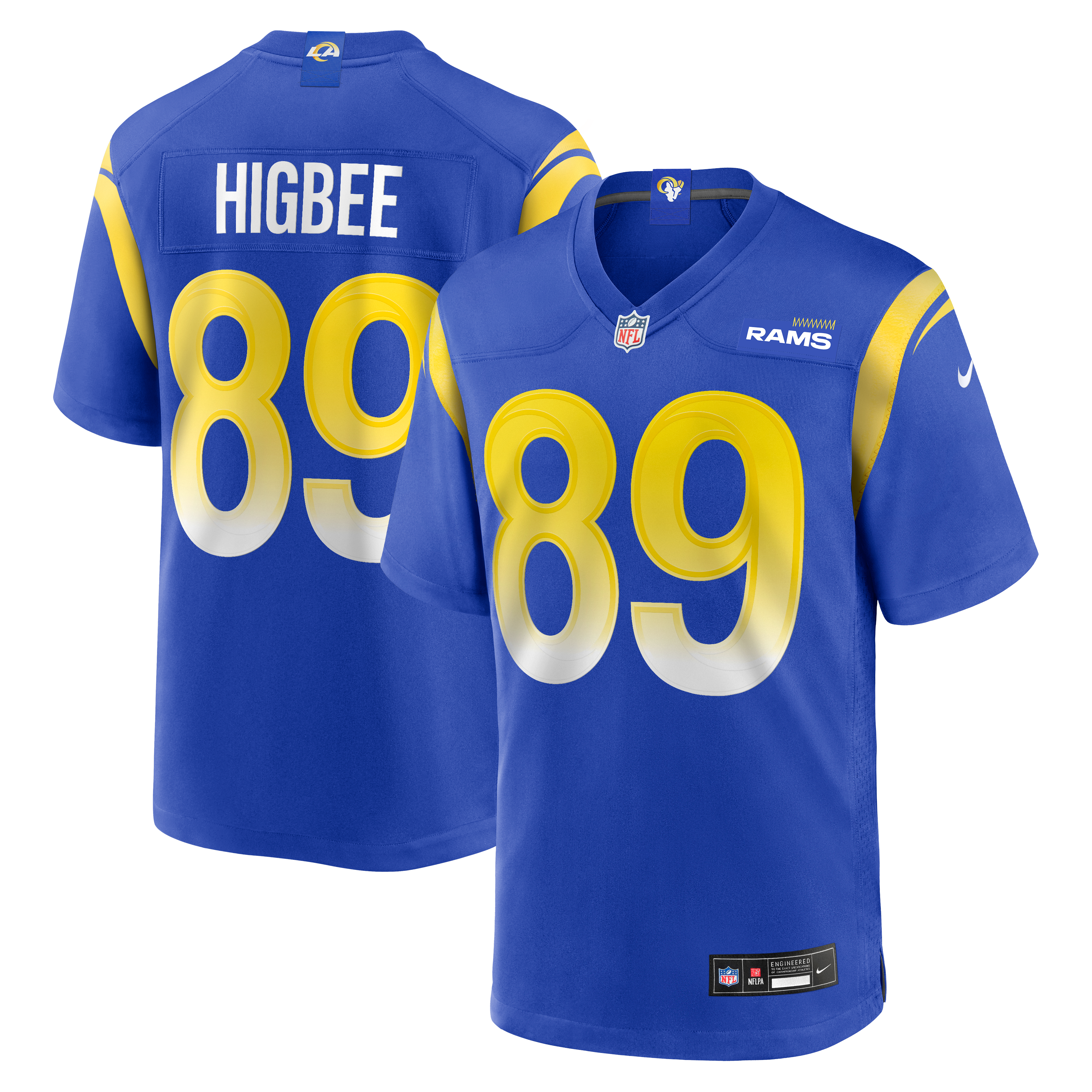Tyler Higbee Los Angeles Rams Player Jersey Royal NFL Football Fan Wear Tyler Higbee